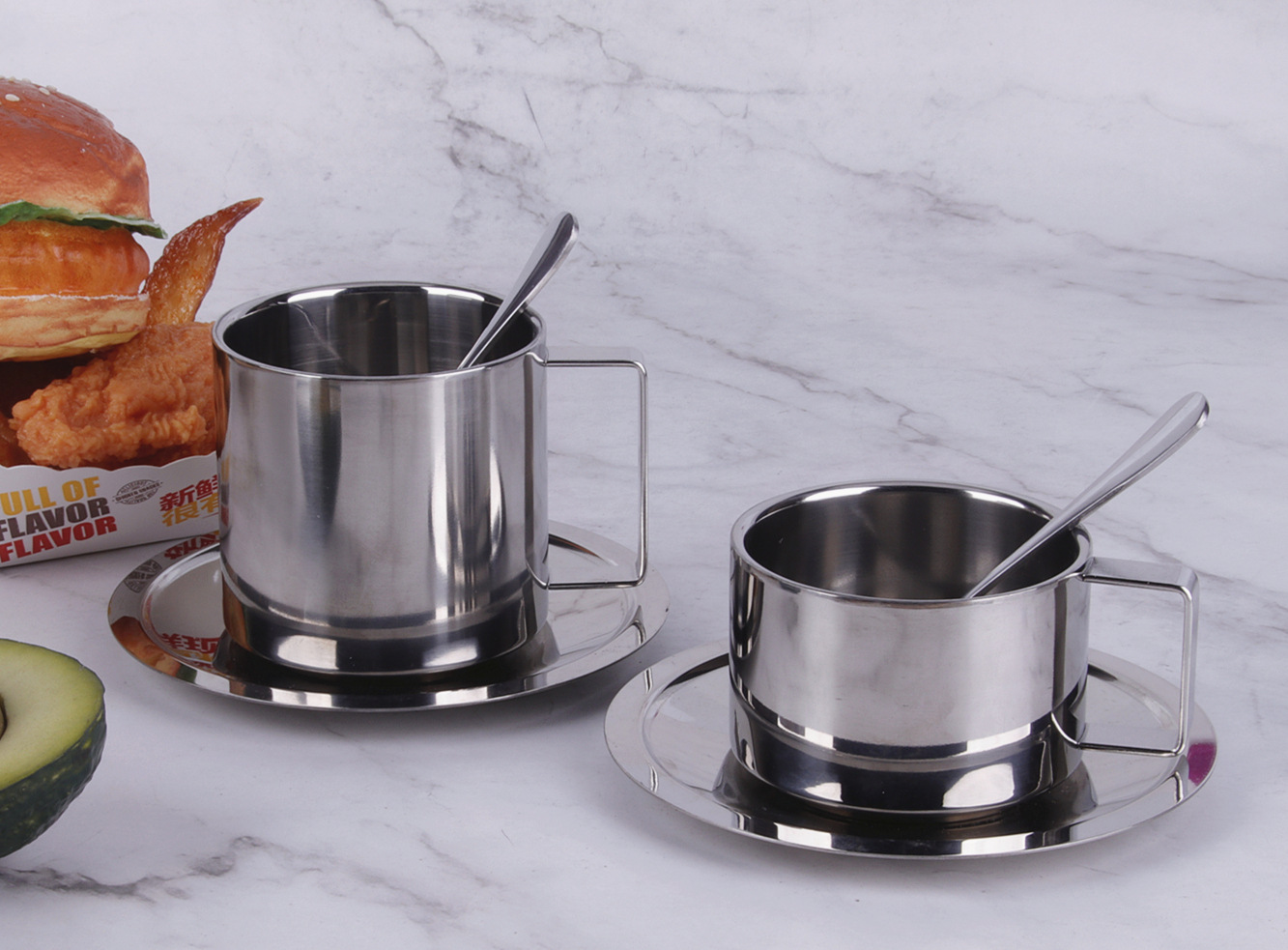 Stainless Steel Coffee Mugs - Silver — wholesale custom promotional product