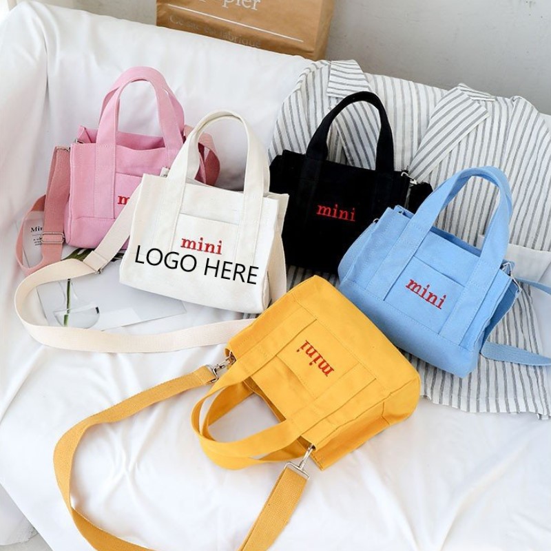 Canvas Mini Tote Bag - White — wholesale custom promotional product