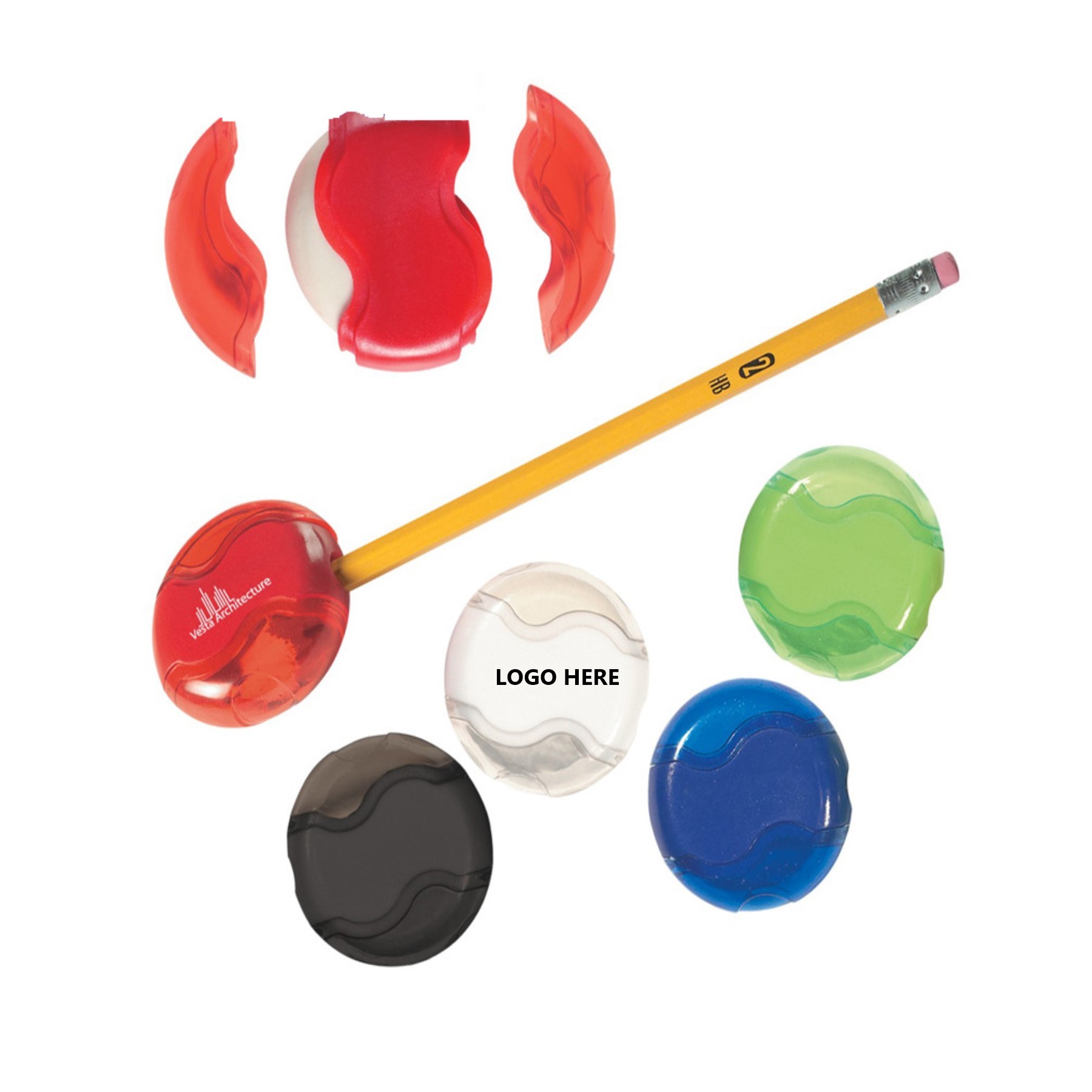 Pencil Sharpener and Eraser - Black — wholesale custom promotional product