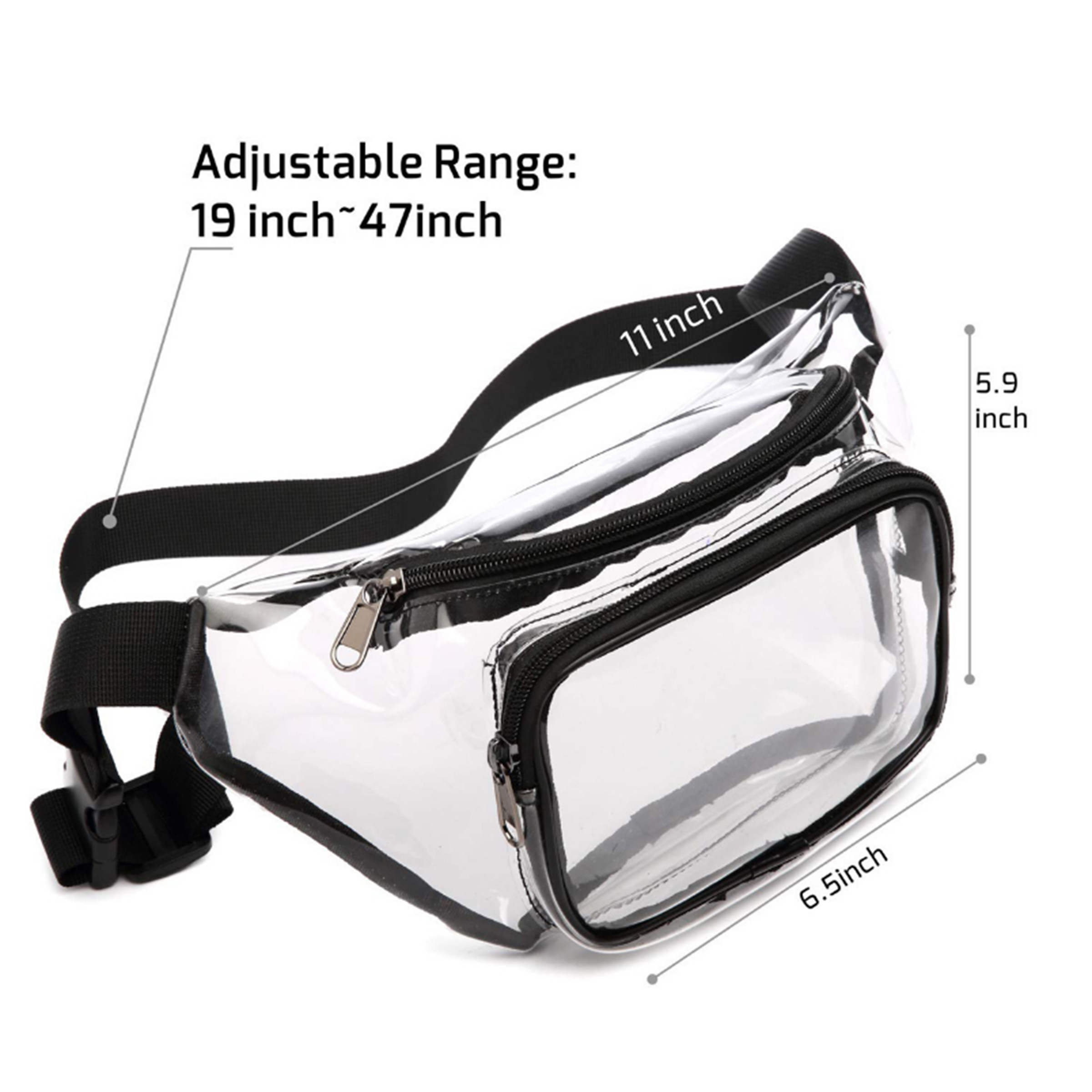 Transparent pvc Fanny Pack - Black — wholesale custom promotional product