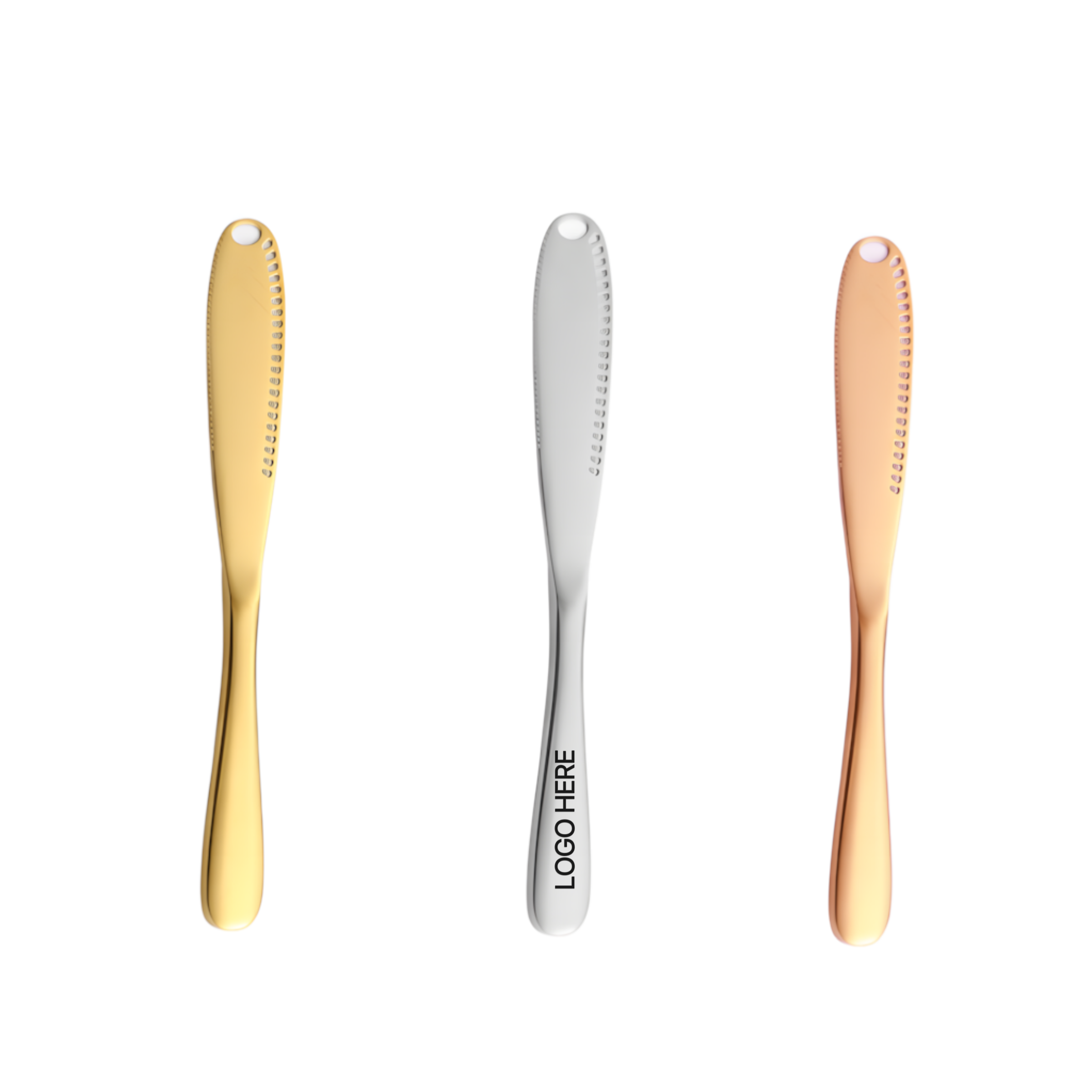 3-in-1 Stainless Steel Butter Cheese Cheese Knife - Gold — wholesale custom promotional product
