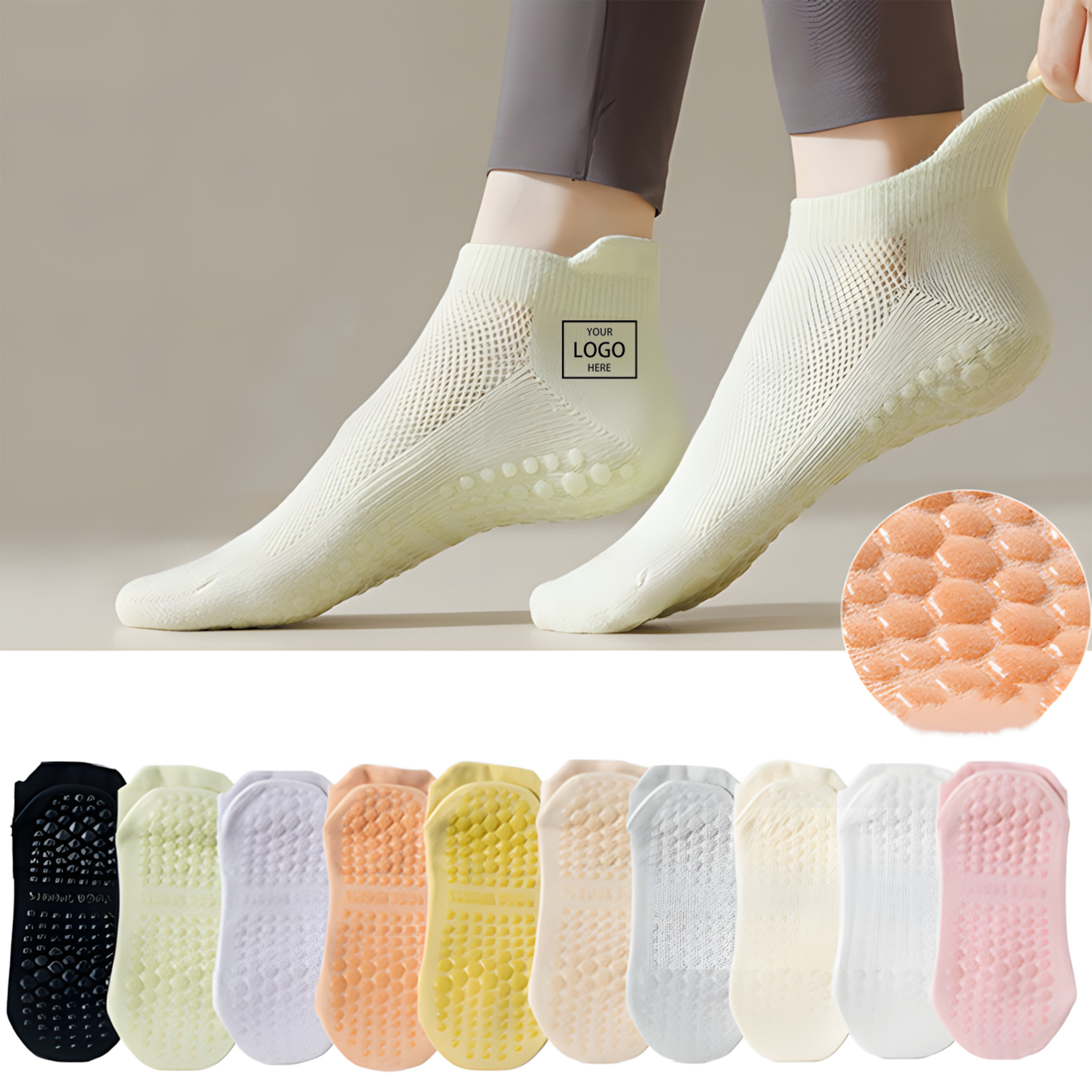 Thin Silicone Non-slip Yoga Socks For Women - Black — wholesale custom promotional product