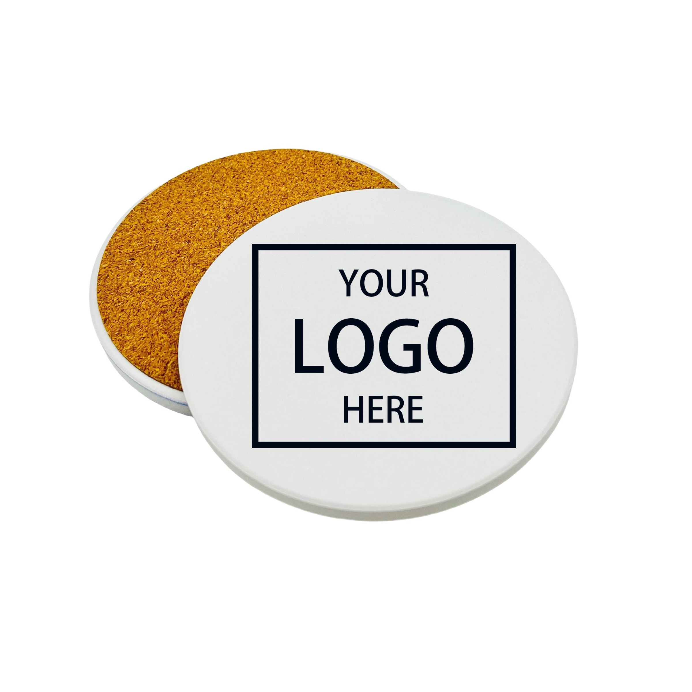 Unglazed Ceramic Coasters - White — wholesale custom promotional product