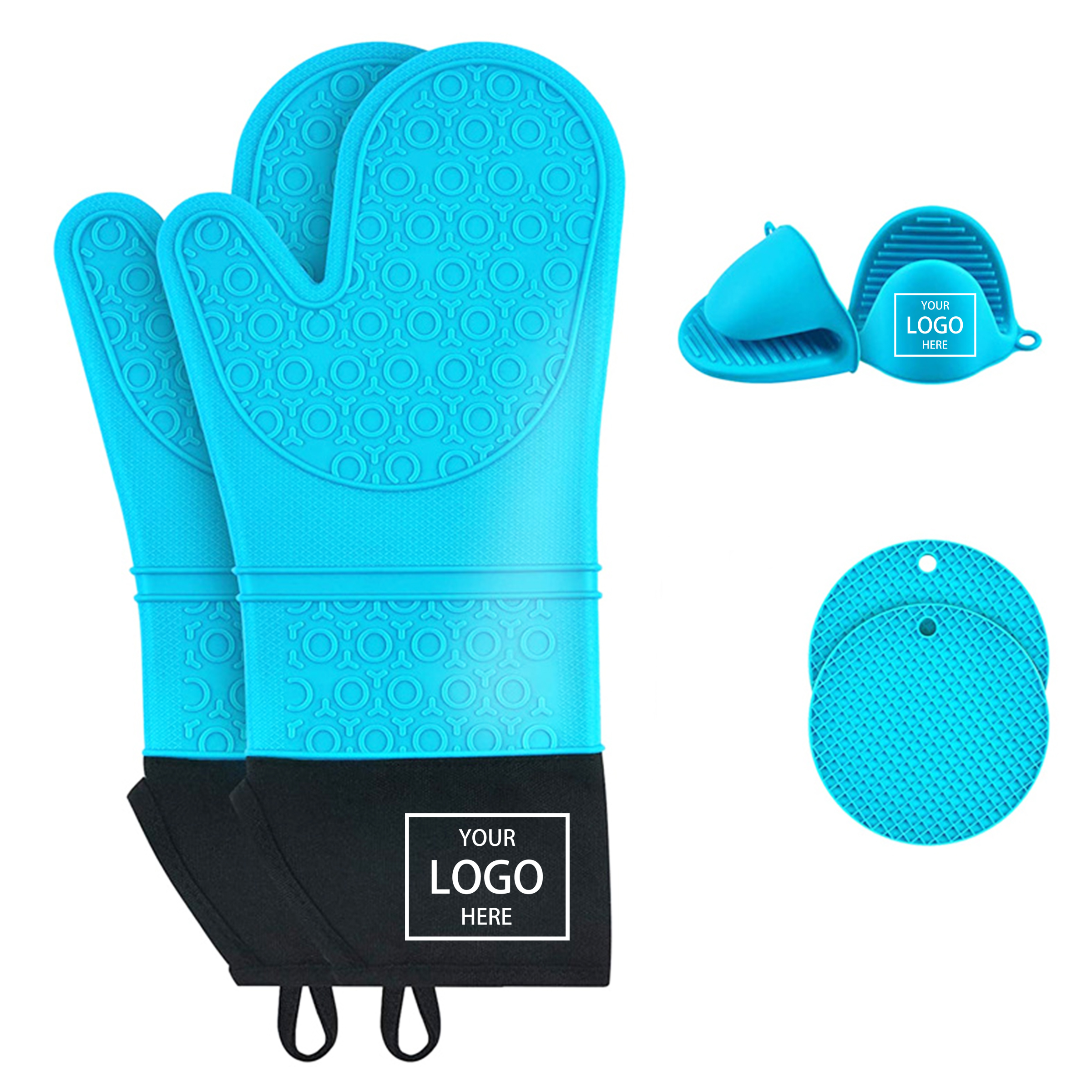 Oven Mitts Sets - Black — wholesale custom promotional product