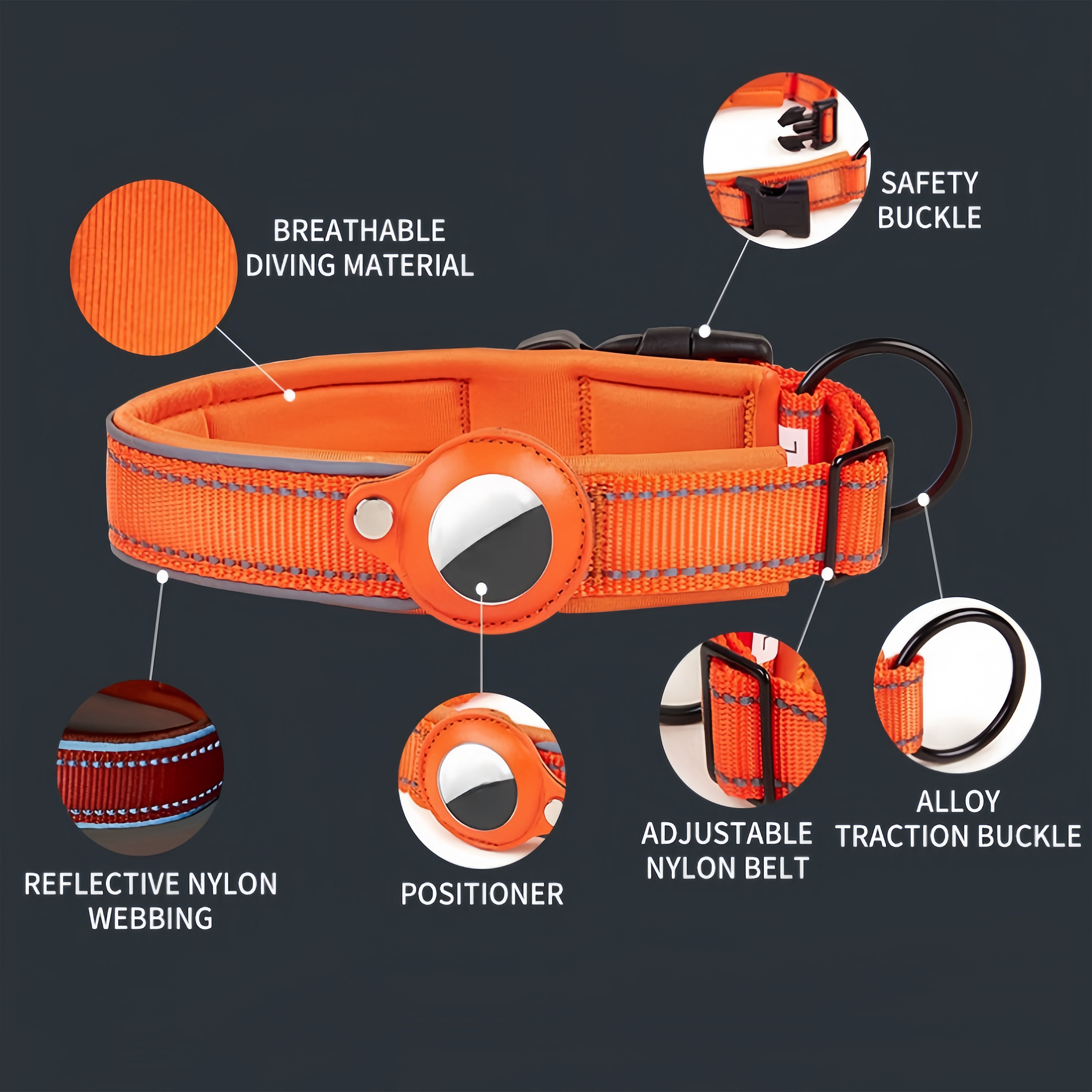 Airtag Pet Collars - Black — wholesale custom promotional product