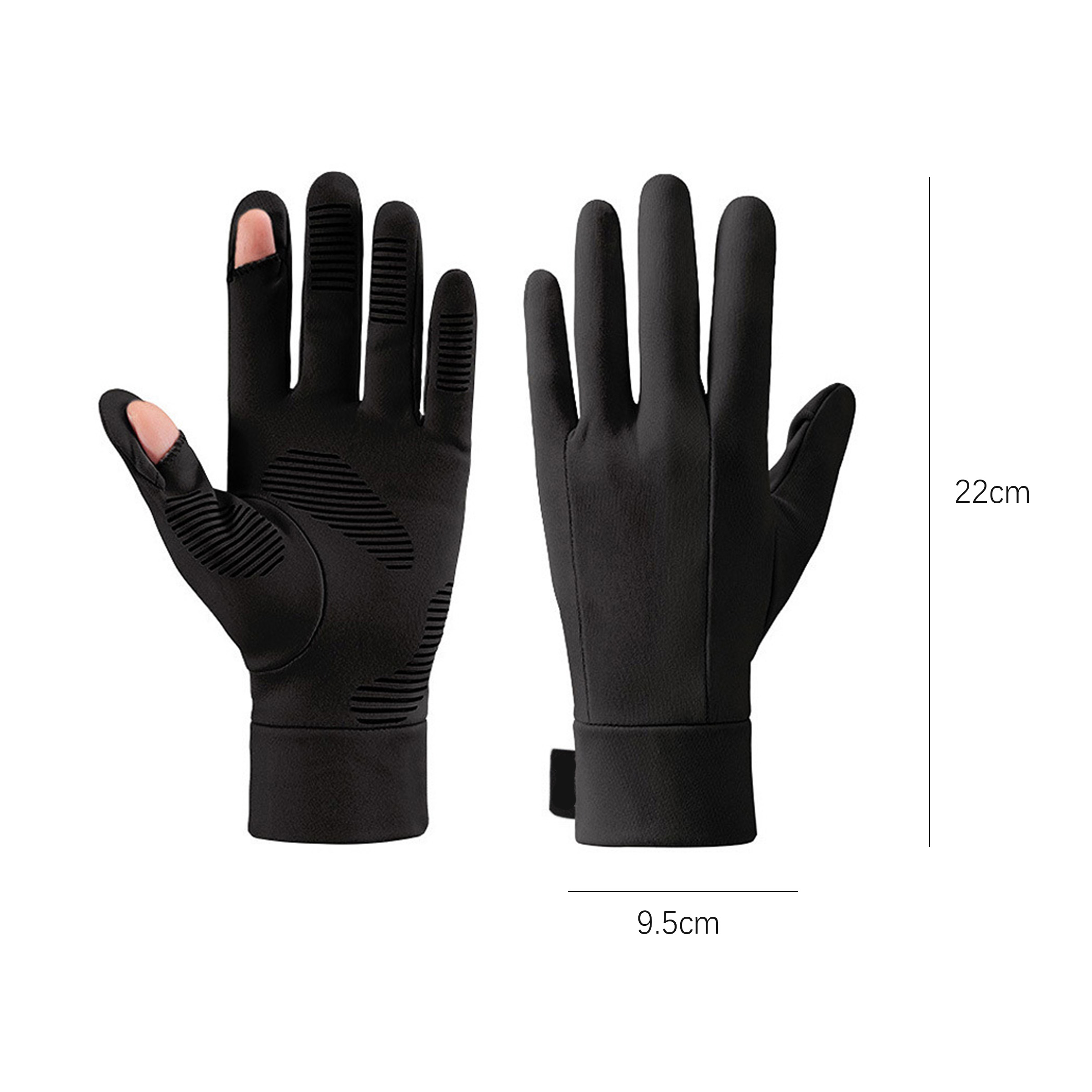 Half Finger Gloves with Mitten Cover - Black — wholesale custom promotional product