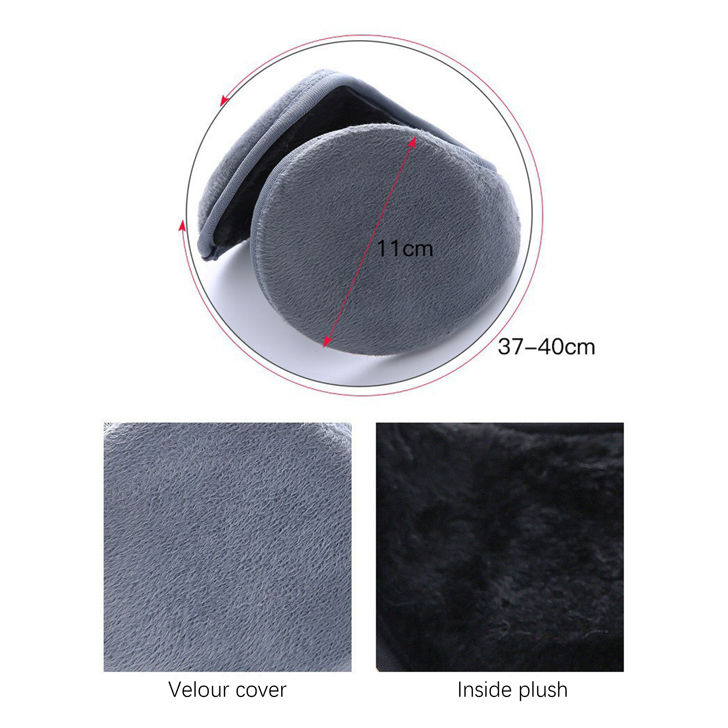 Unisex Windproof Plush Earmuffs - Black — wholesale custom promotional product