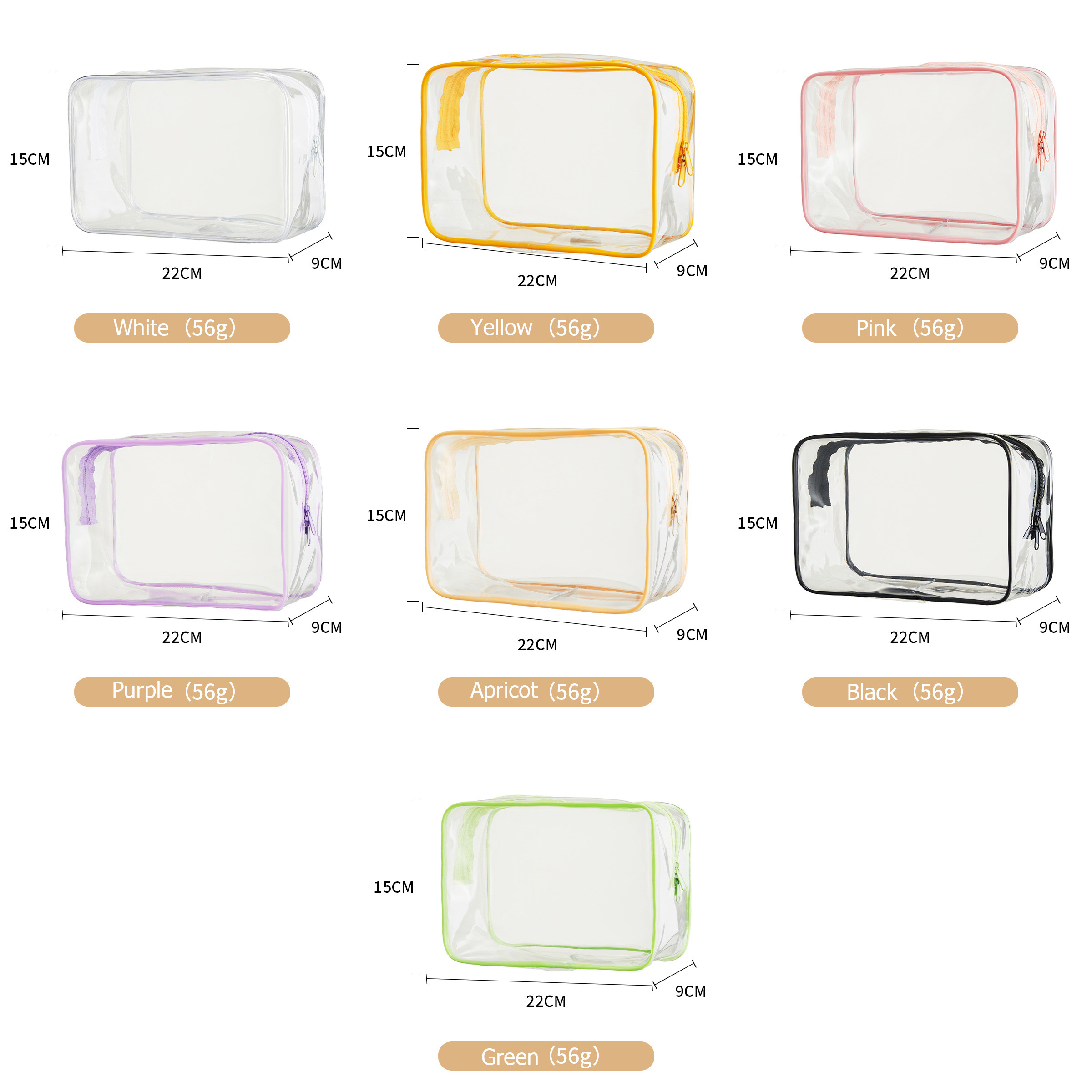 Transparent Waterproof Cosmetic Bag - Black — wholesale custom promotional product