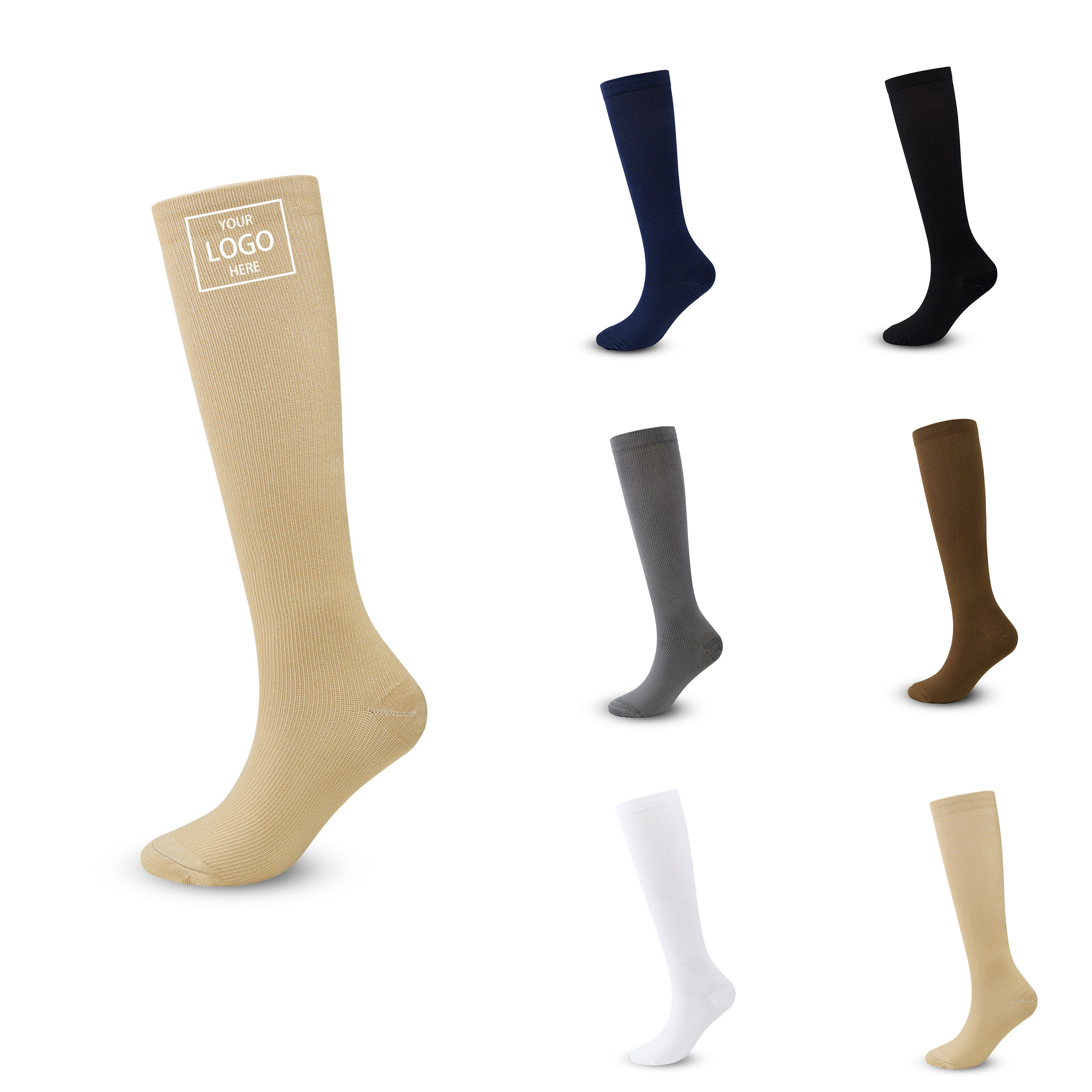 Athletic Crew Socks - Beige — wholesale custom promotional product
