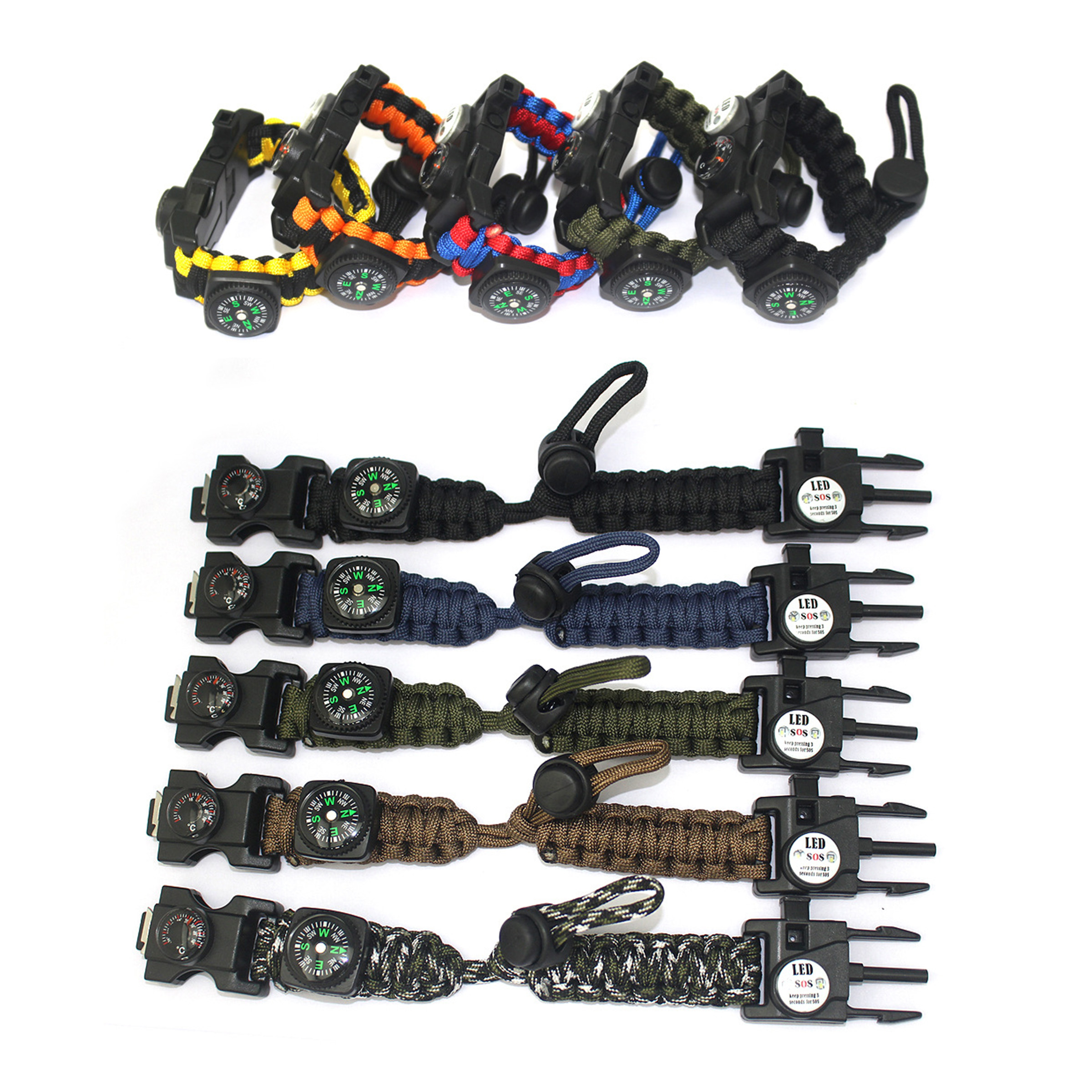 20 in 1 Survival Paracord Bracelet - Black — wholesale custom promotional product