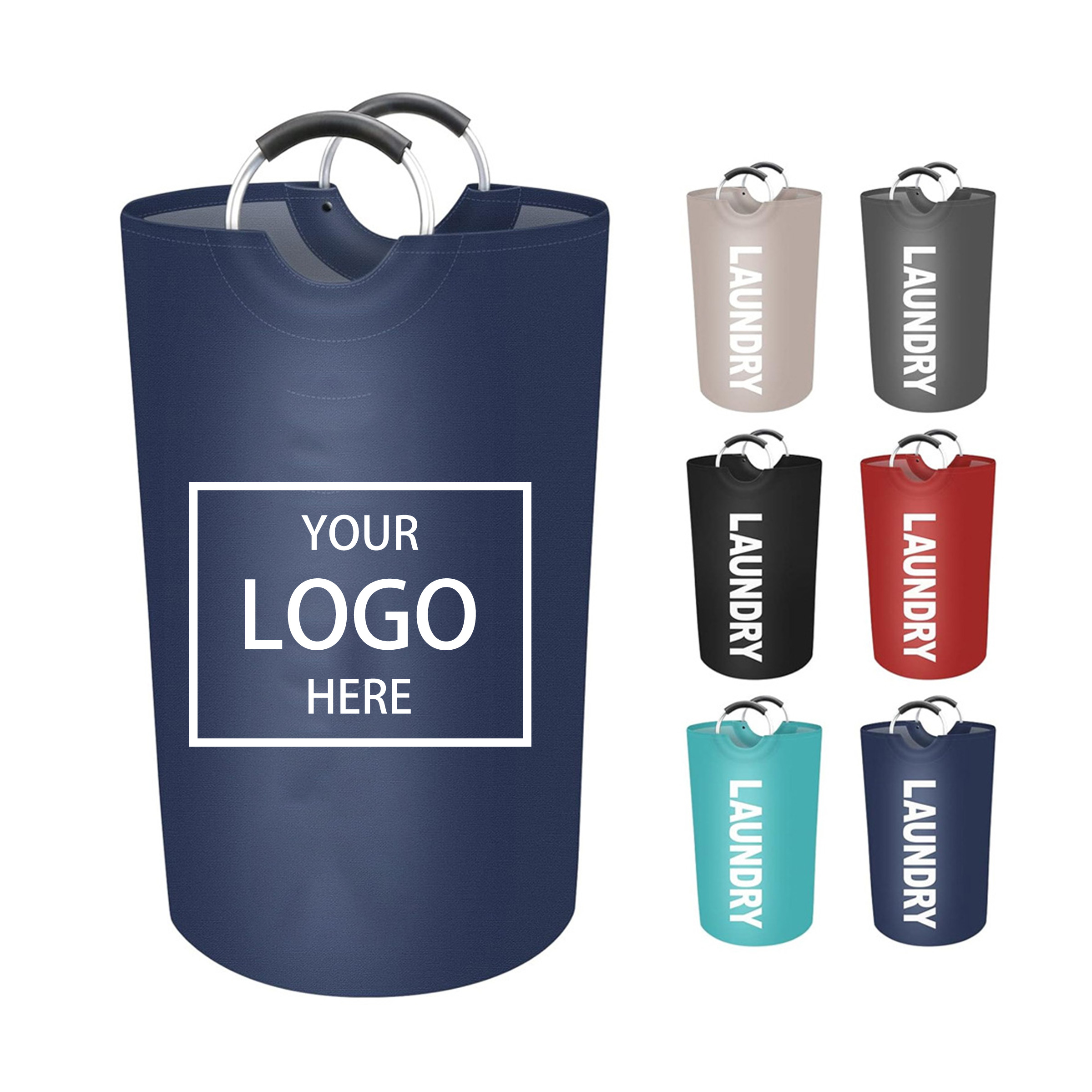 Foldable Laundry Hamper Bag - Black — wholesale custom promotional product