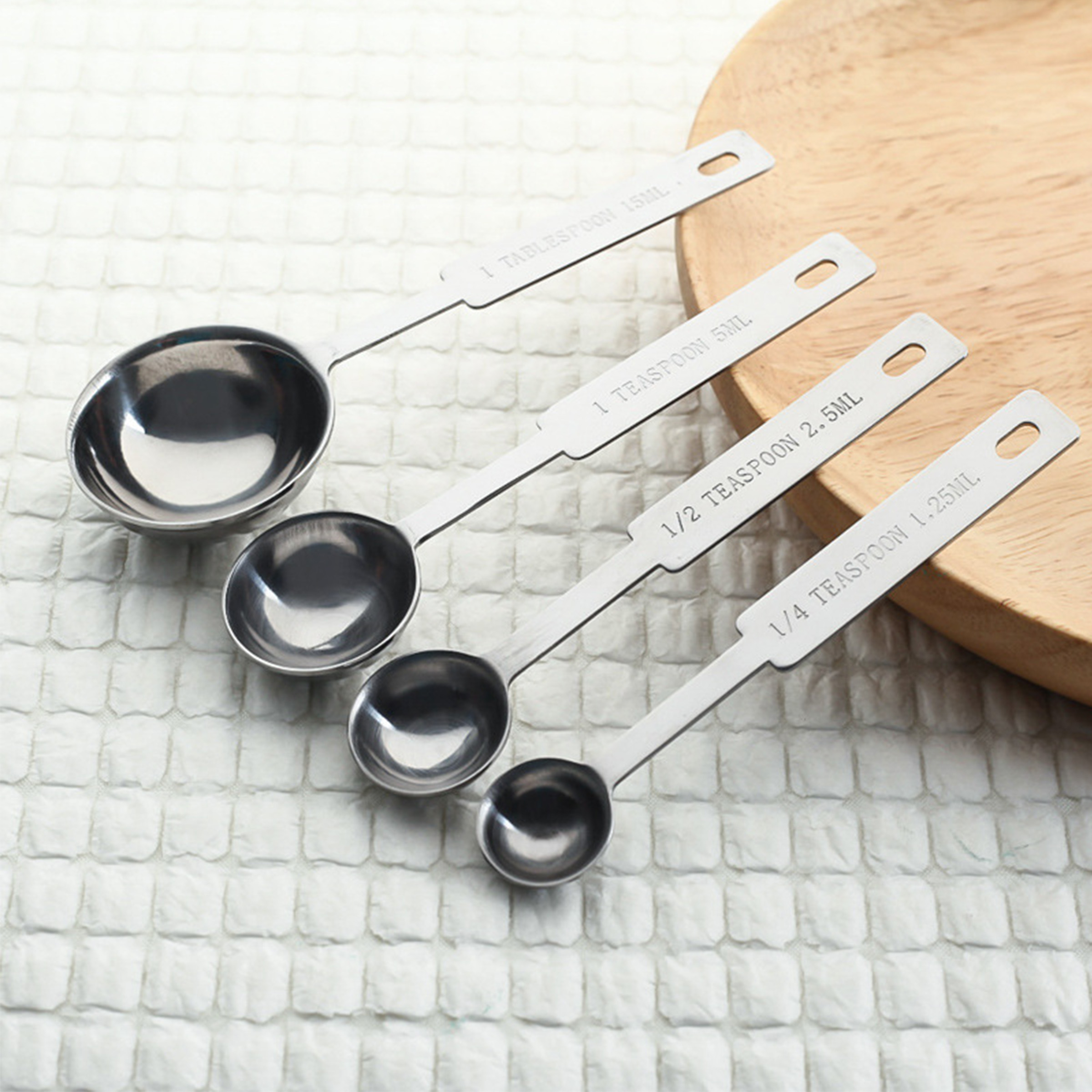 Stainless Steel Measuring Spoon Set - Silver — wholesale custom promotional product