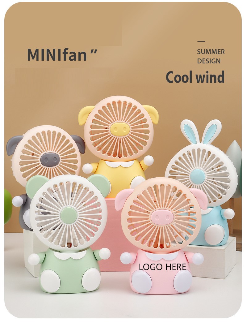 Mini Desk Fan - Blue — wholesale custom promotional product