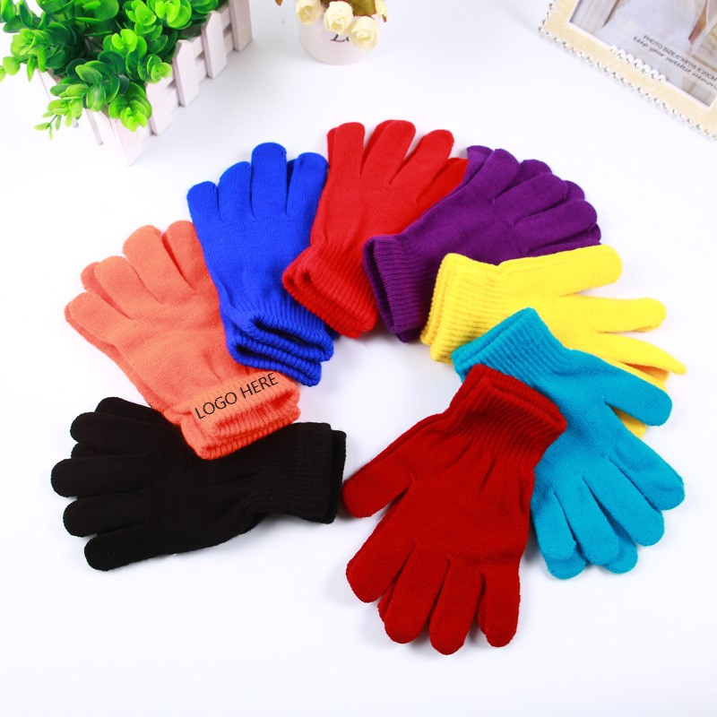 Adult Knitted Gloves - Black — wholesale custom promotional product