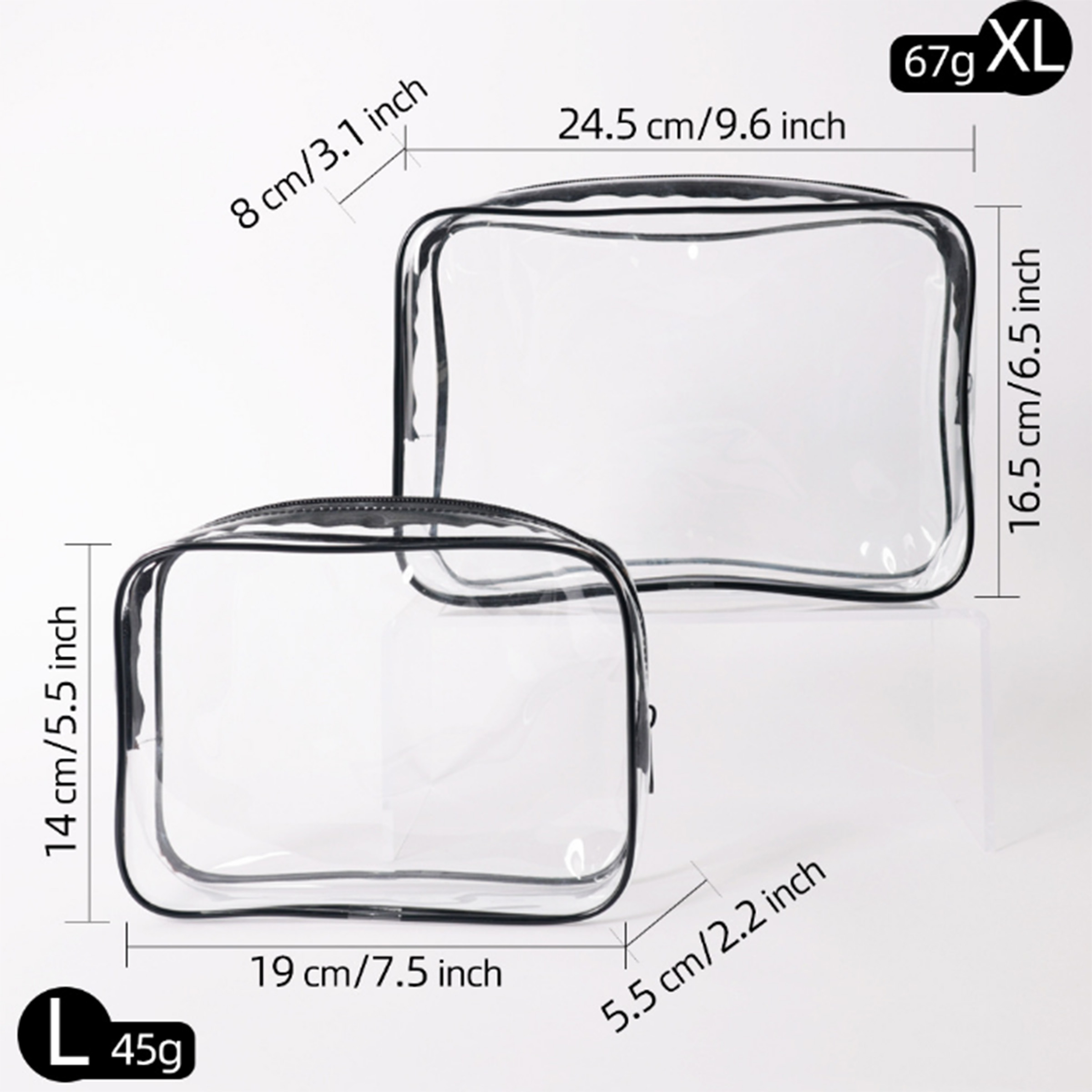 Pvc Transparent Waterproof Portable Cosmetic Bag - Black — wholesale custom promotional product