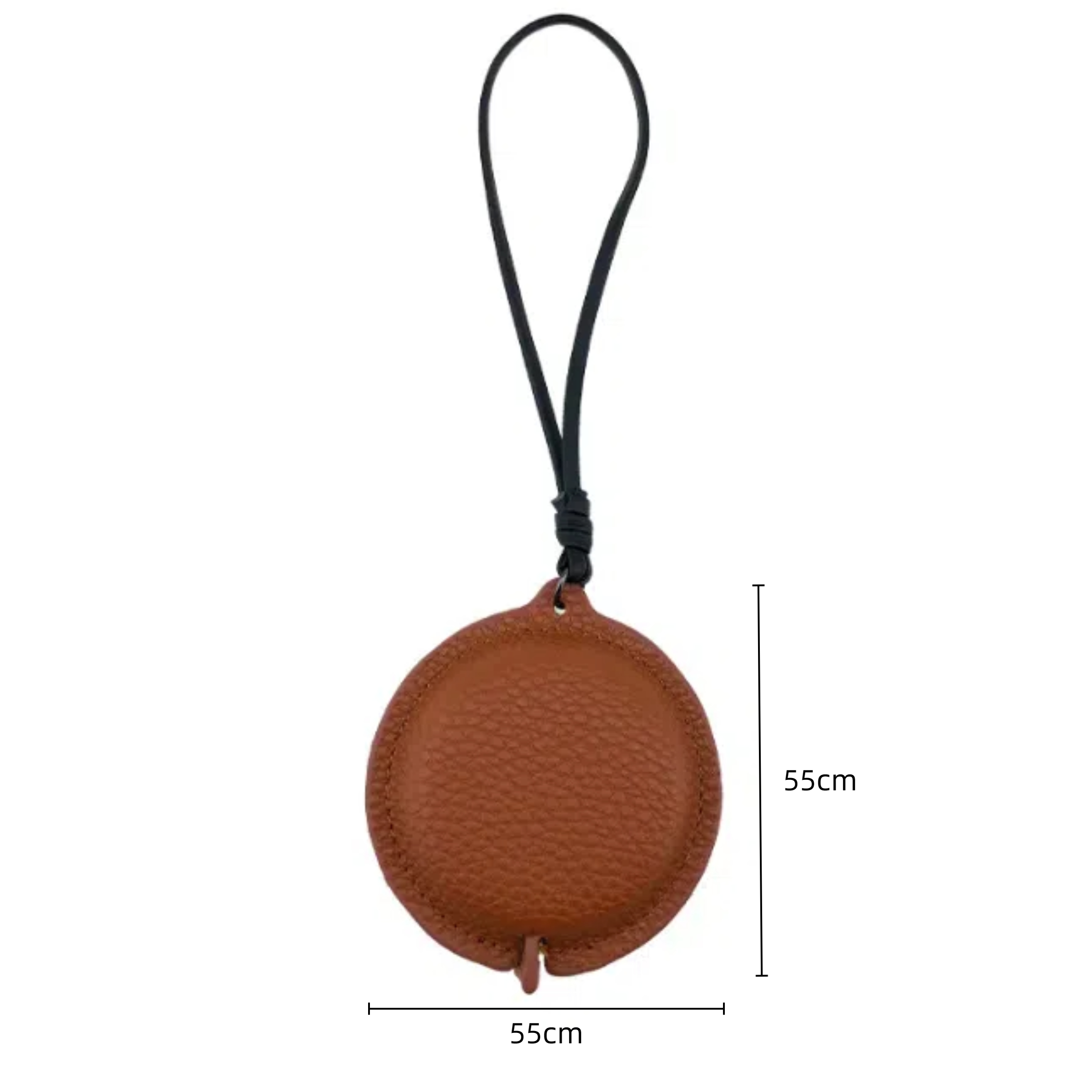 PU Lanyard Leather Tape Measure - Black — wholesale custom promotional product