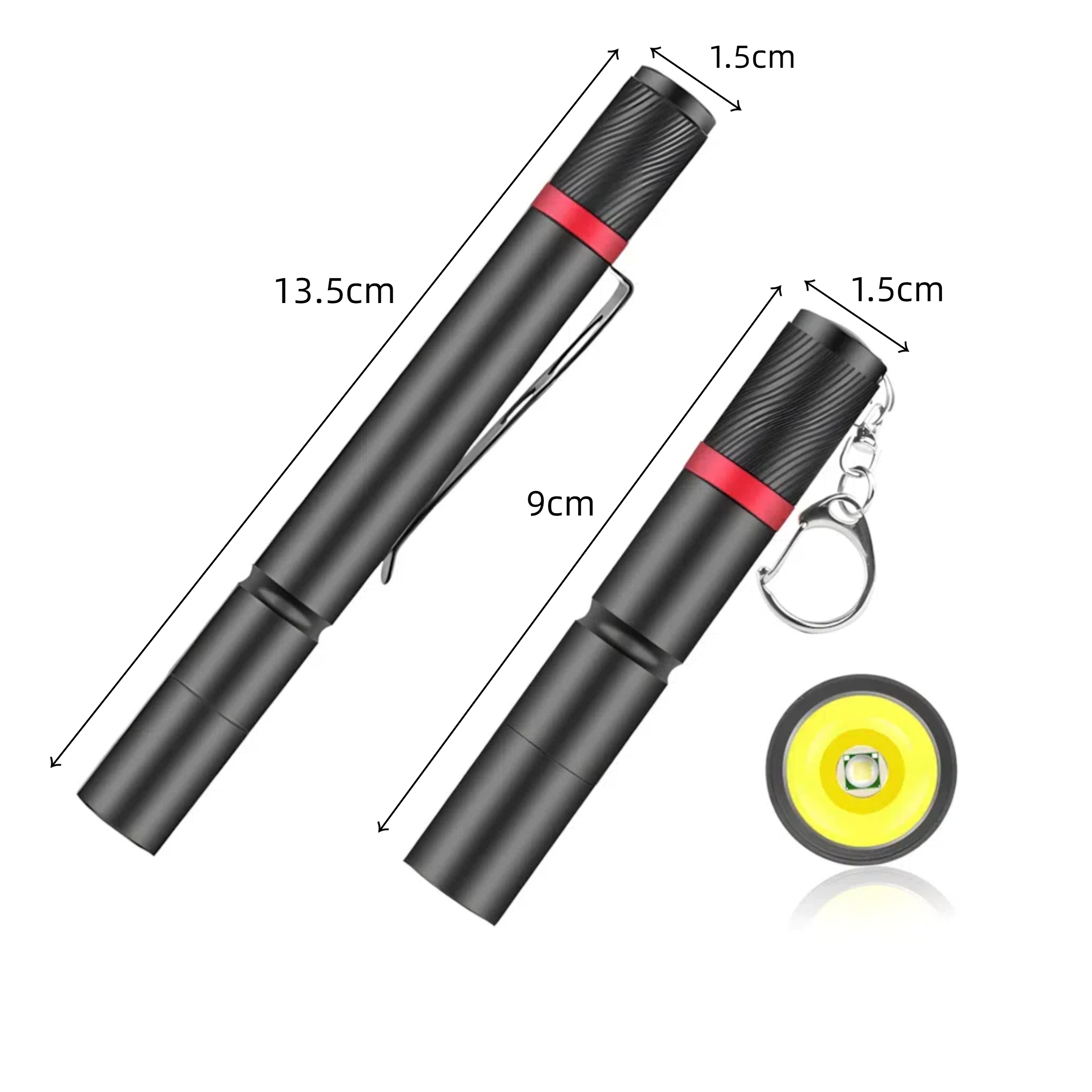 Flashlight Keychain - Black — wholesale custom promotional product
