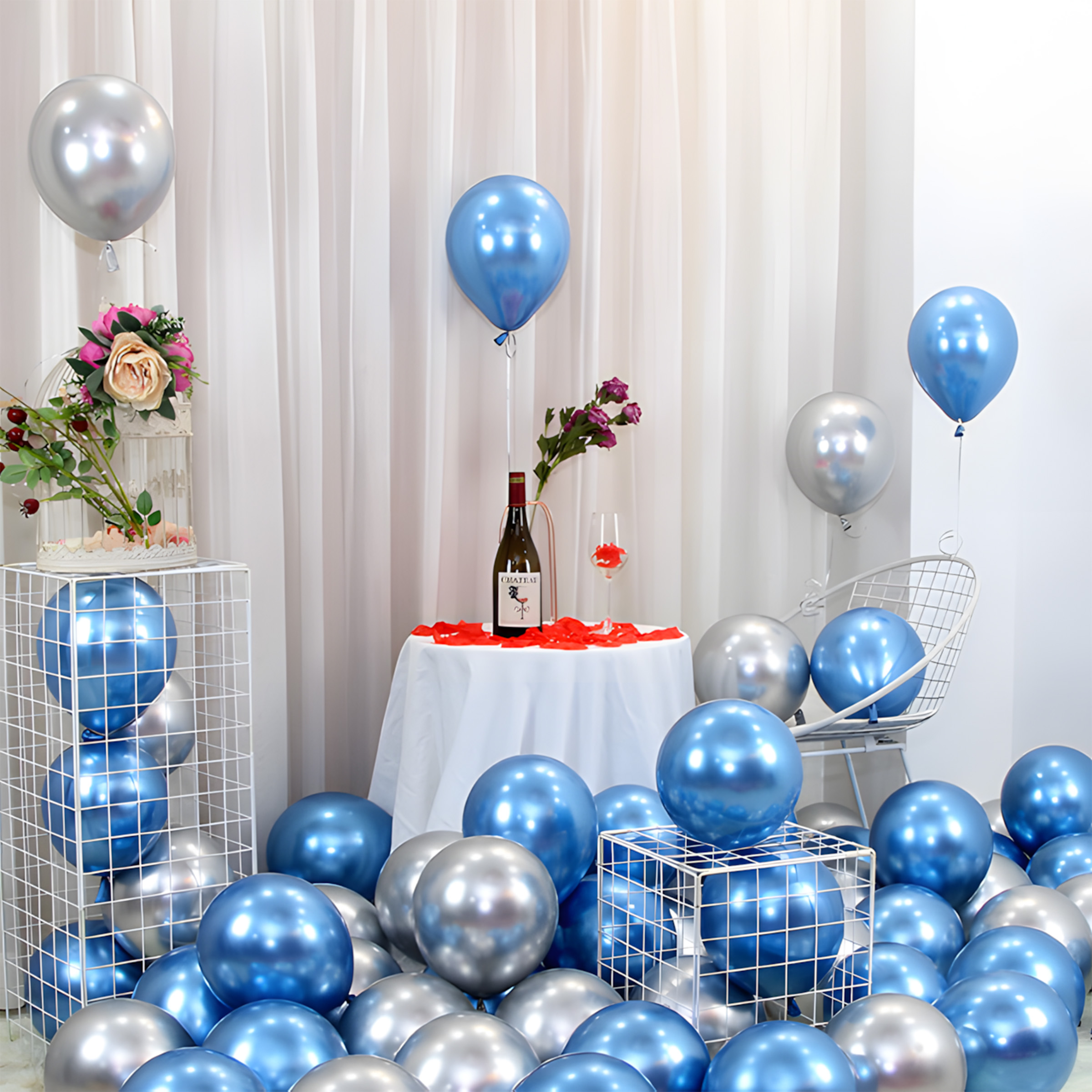 Latex Mixed Color Metallic Balloons - Blue — wholesale custom promotional product