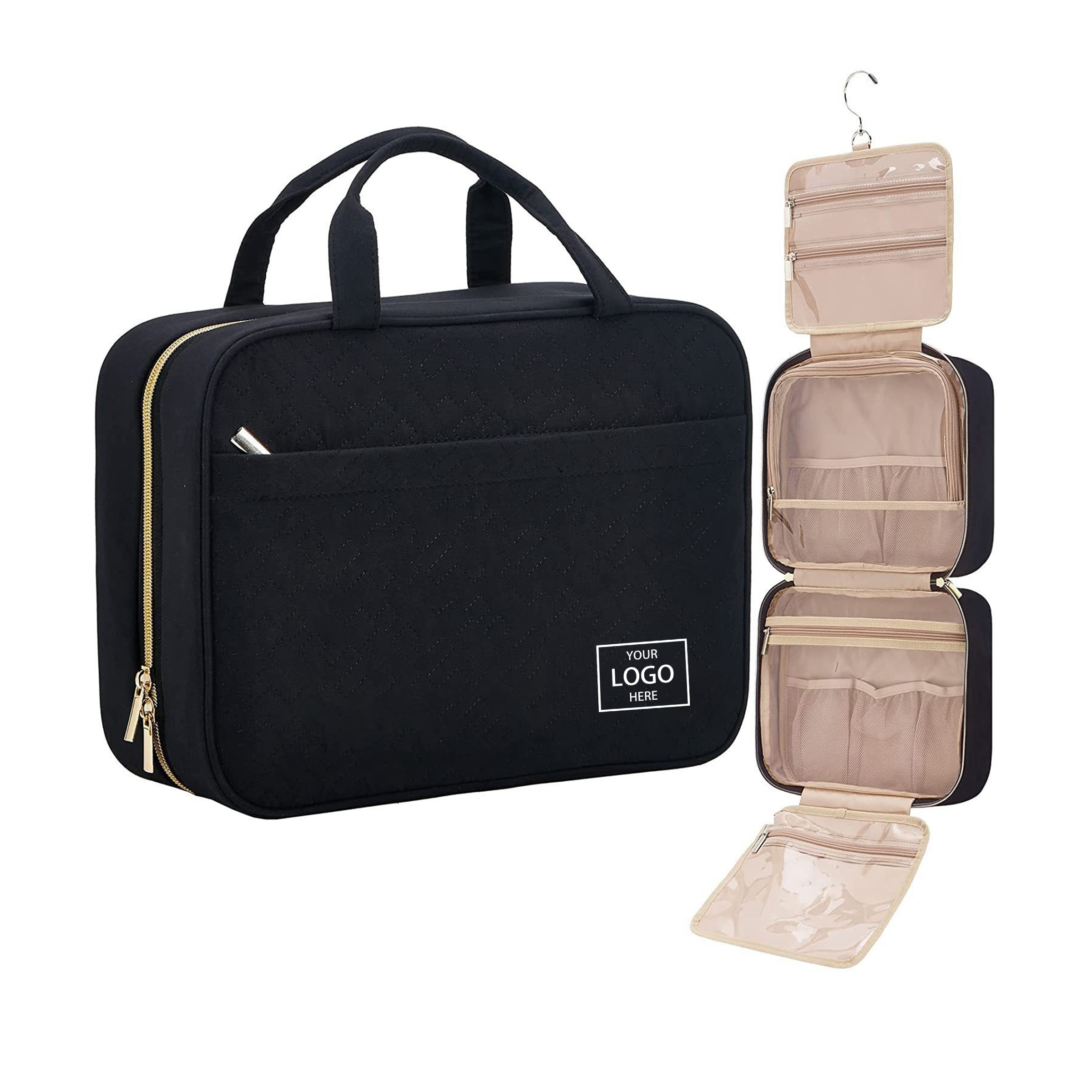 Travel Toiletry Bag - Black — wholesale custom promotional product