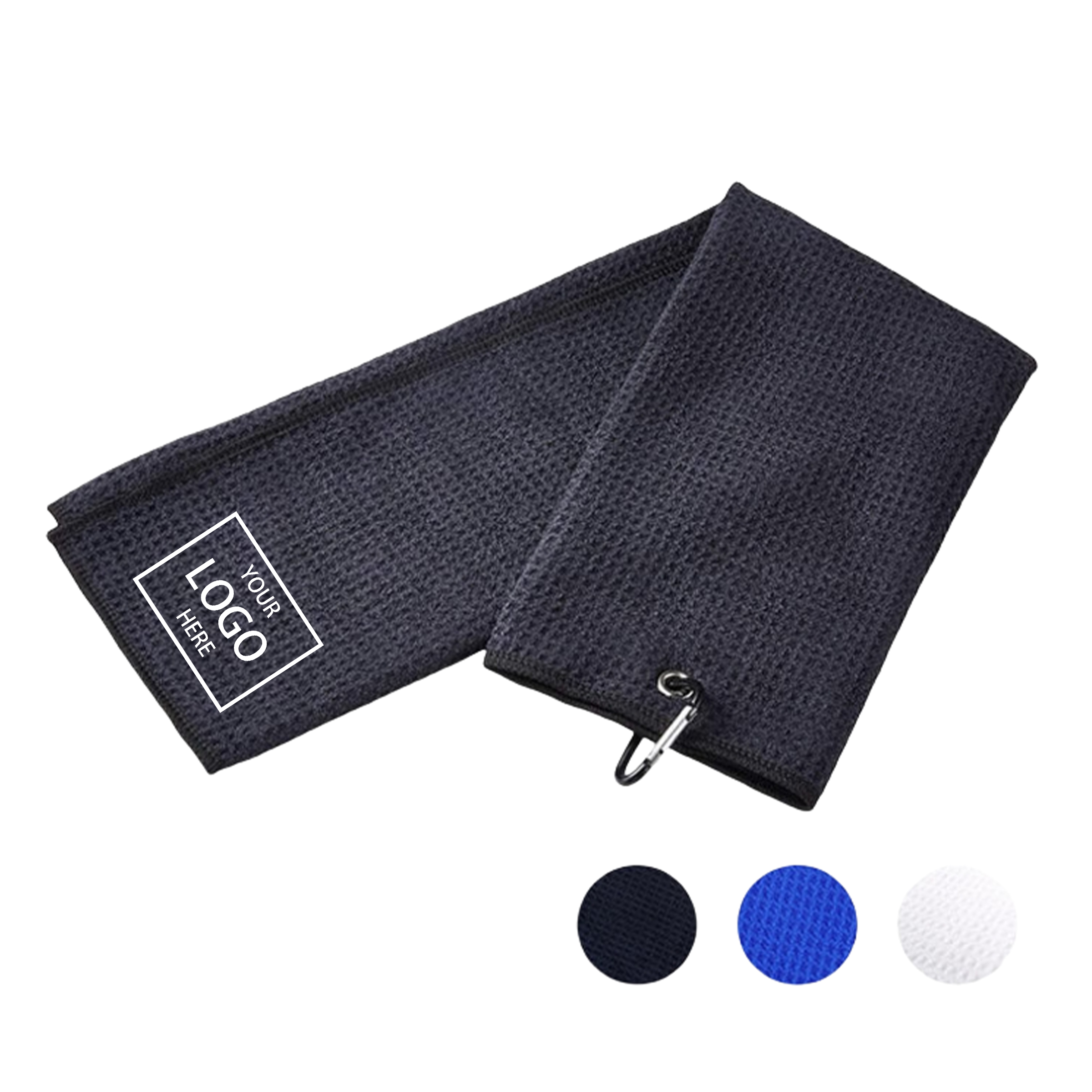 Golf Towels - Black — wholesale custom promotional product
