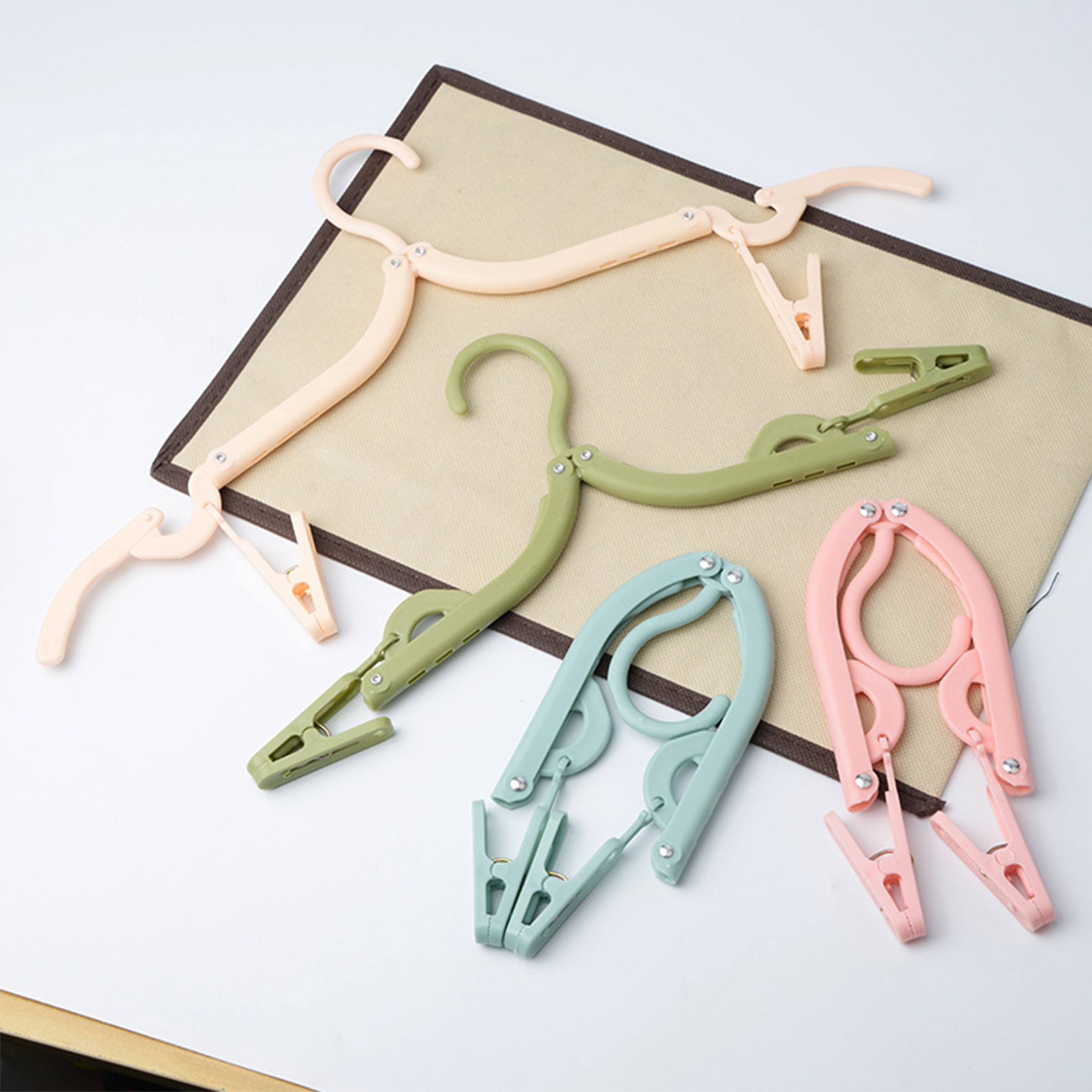 Folding Clothes Hangers with Clip - Blue — wholesale custom promotional product