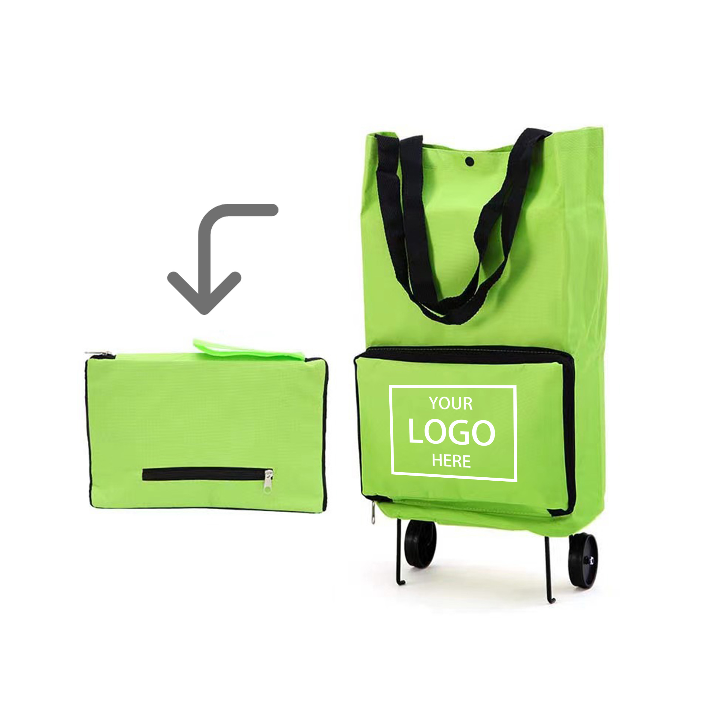 Foldable Shopping Bag with Wheels - Blue — wholesale custom promotional product