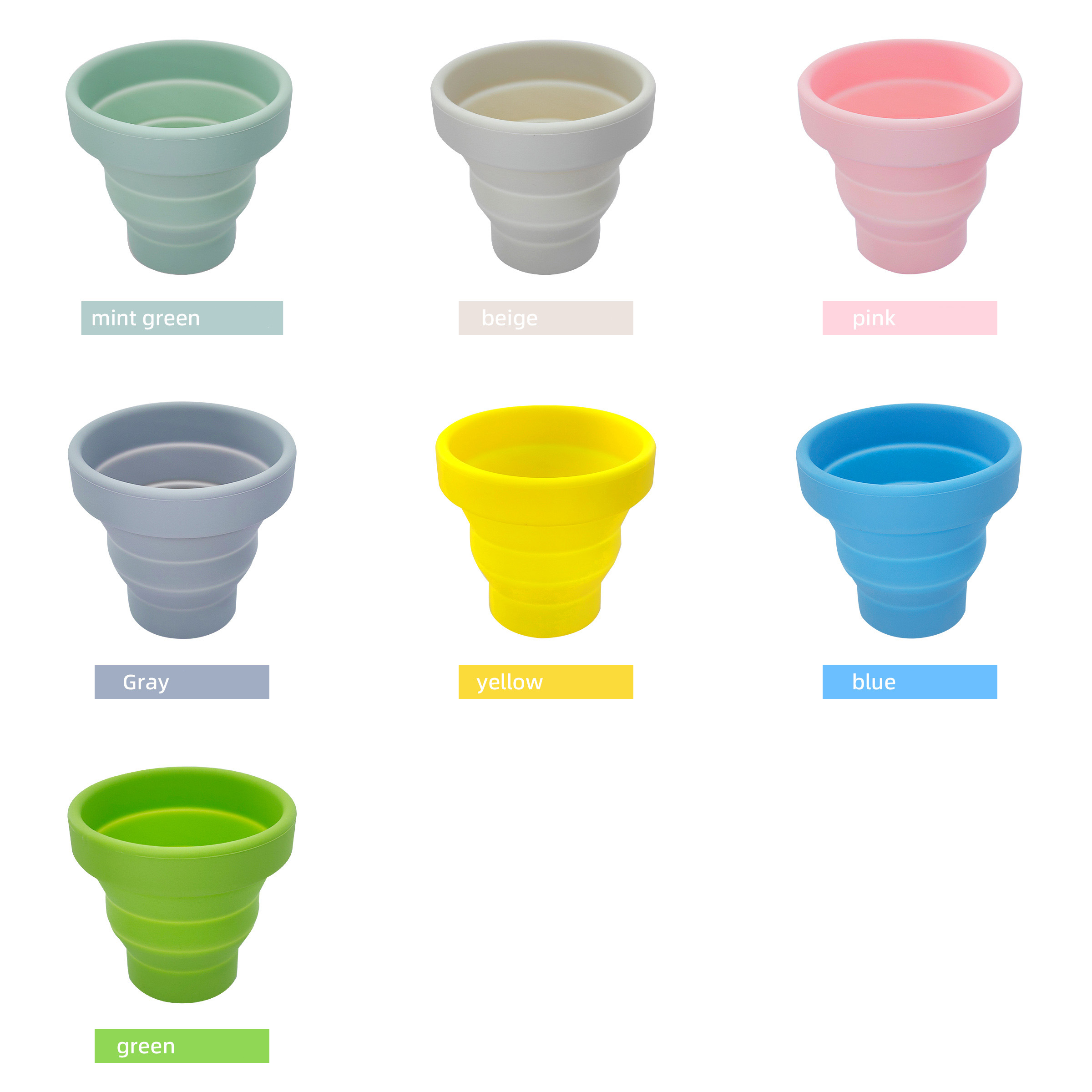 Collapsible Silicone Cup - Beige — wholesale custom promotional product