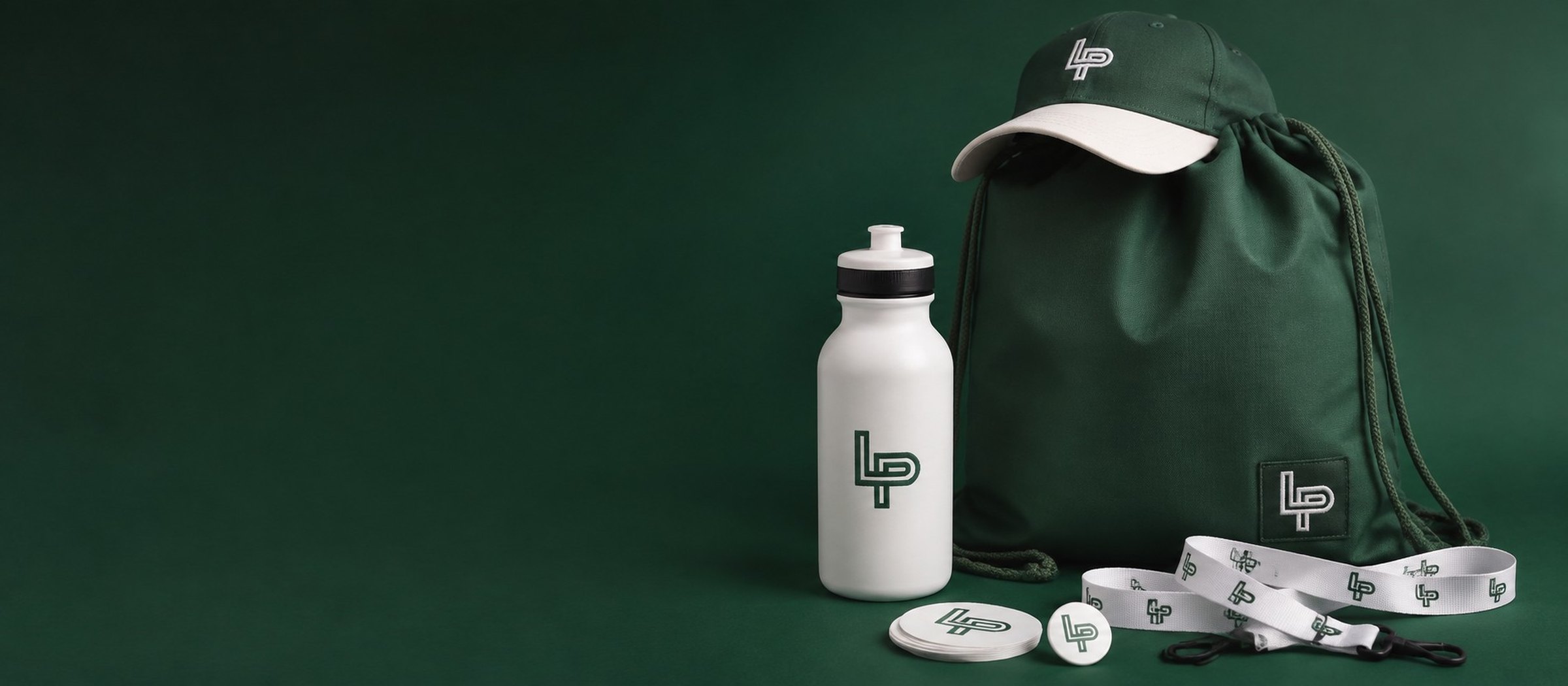 Campus & Community: Drawstring · Cap · Bottle · Lanyard