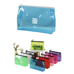 Transparent PVC Mini Ring Pull Zipper Storage Pouch - Yellow