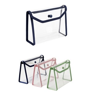 Clear EVA Travel Cosmetic Storage Pouch - Navy Blue