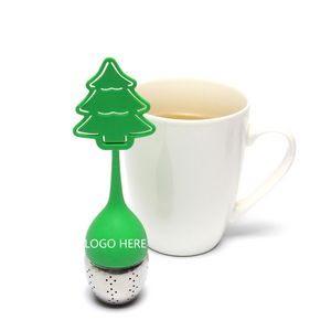 Christmas Trees Silicone Tea Infuser - Orange/Silver