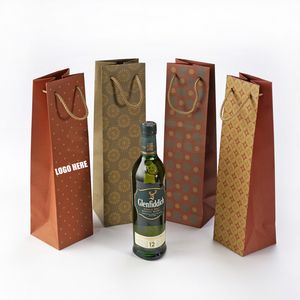 Twisted Handle Wine Bottle Bag - Various