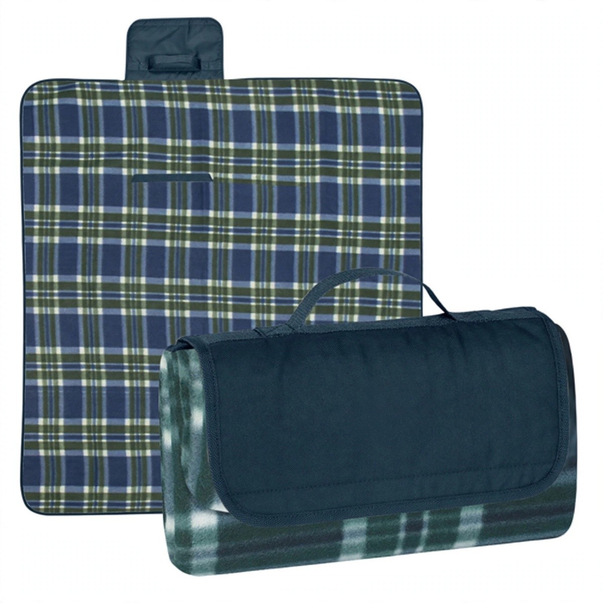 Plaid Fleece Roll-Up Picnic Blanket