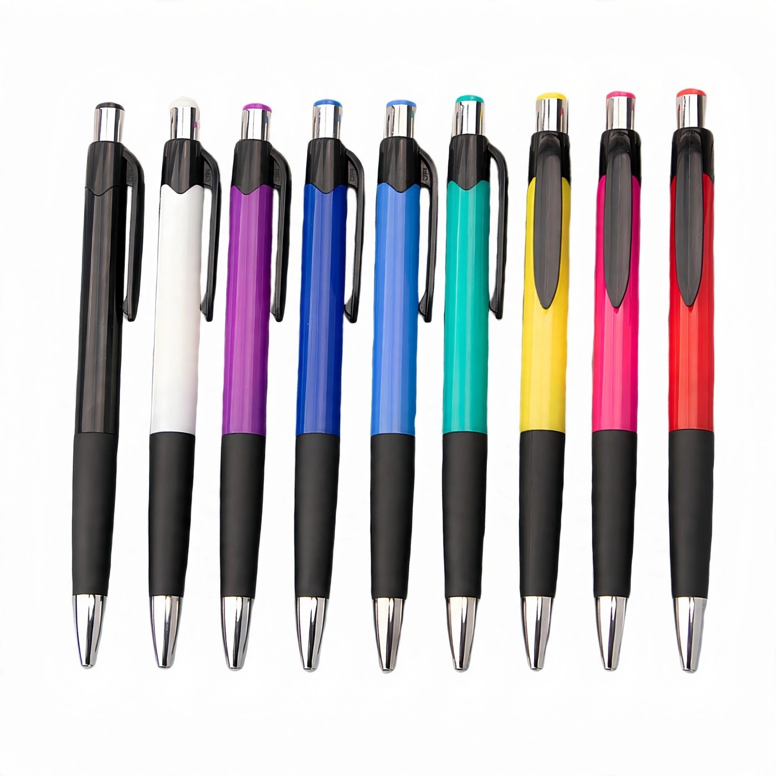 Retractable Ballpoint Pen With Rubber Grip