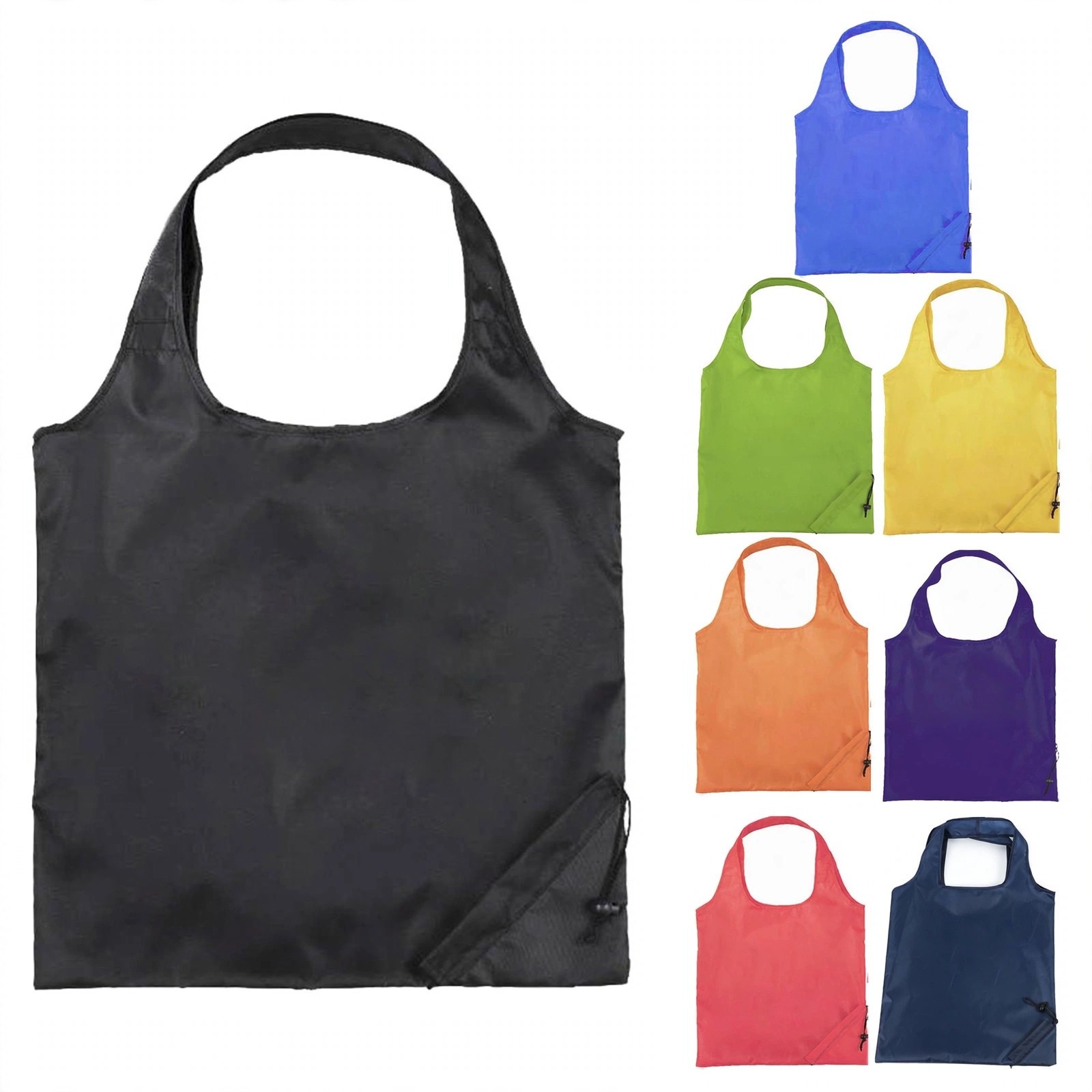 Foldable Polyester Tote With Attached Pouch