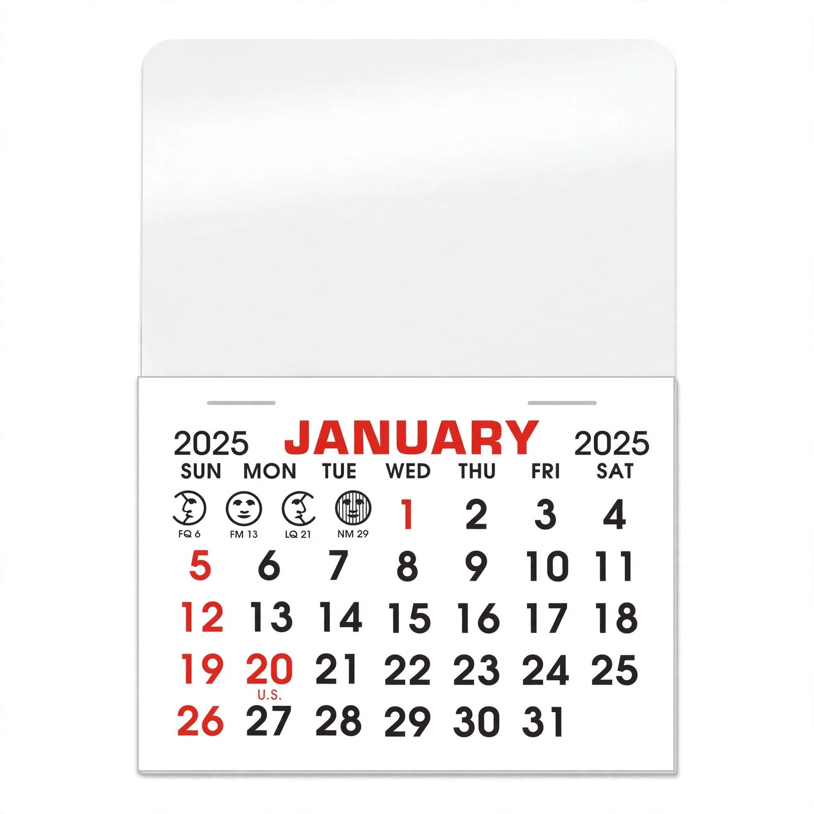 Vinyl Stick-Up Calendar With Monthly Pad