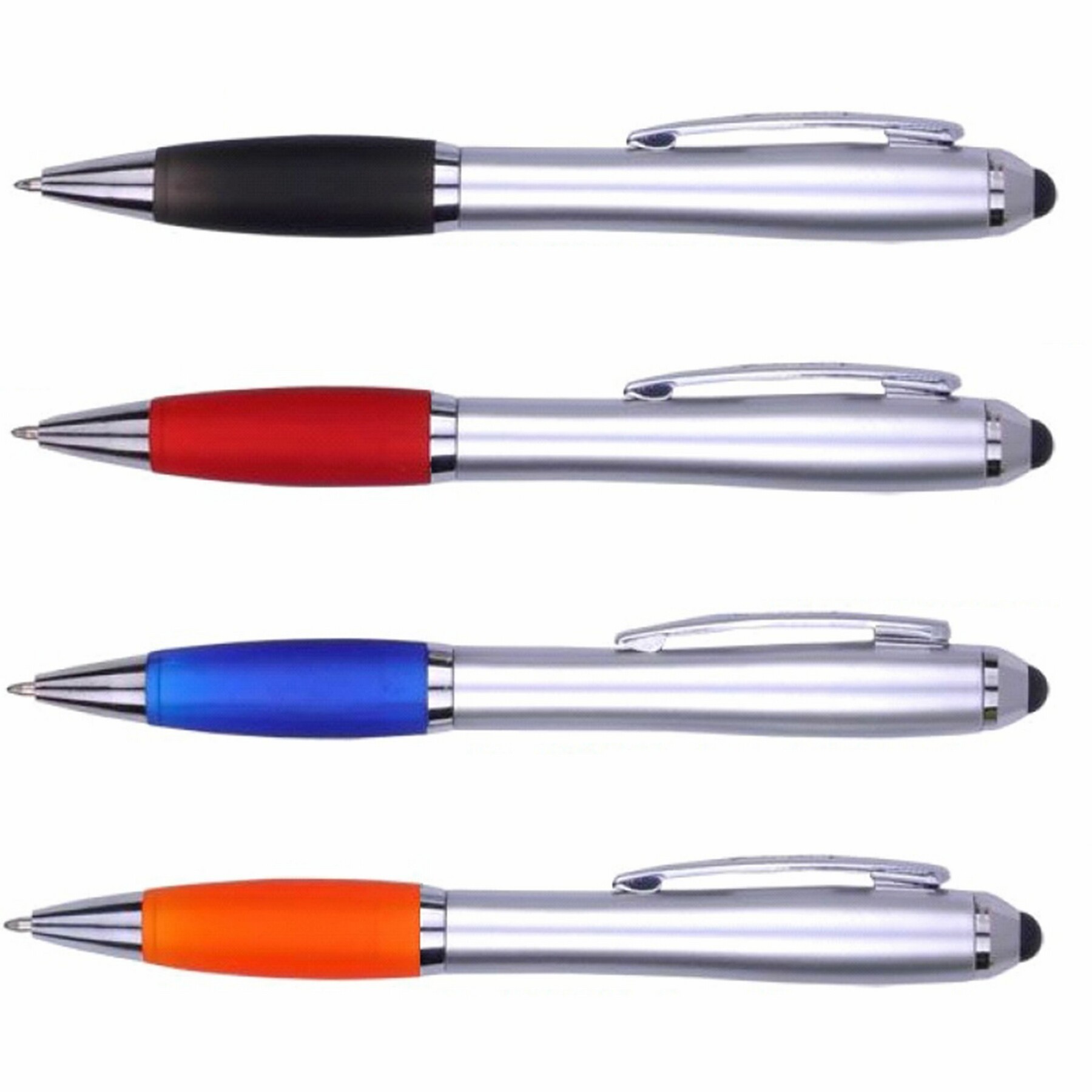 Metallic Curved Ballpoint Stylus Pen
