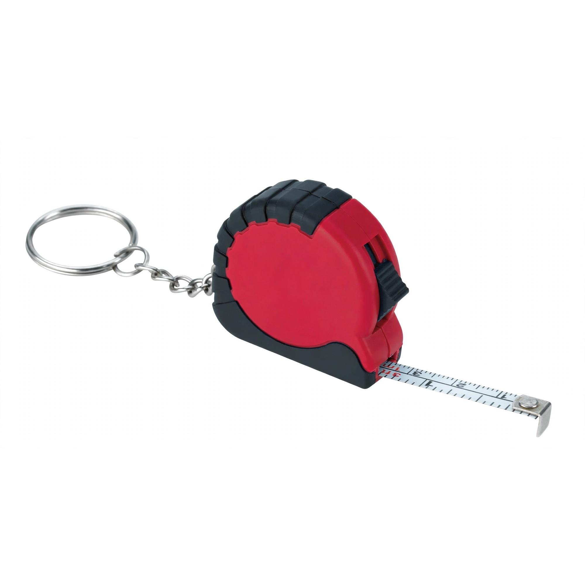 Mini Tape Measure Keychain With Rubber Grip