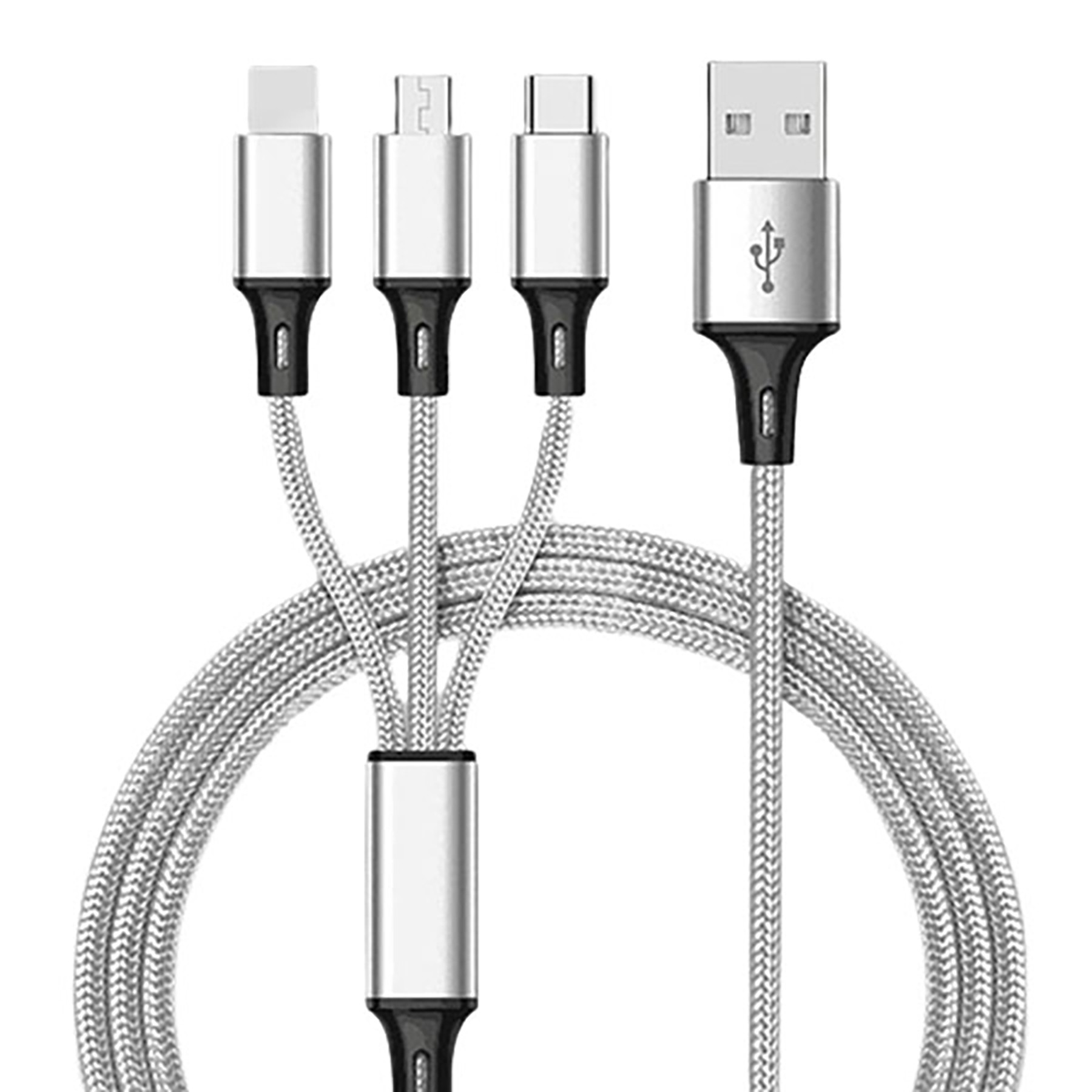 2A Woven Multi-Tip Charging Cable