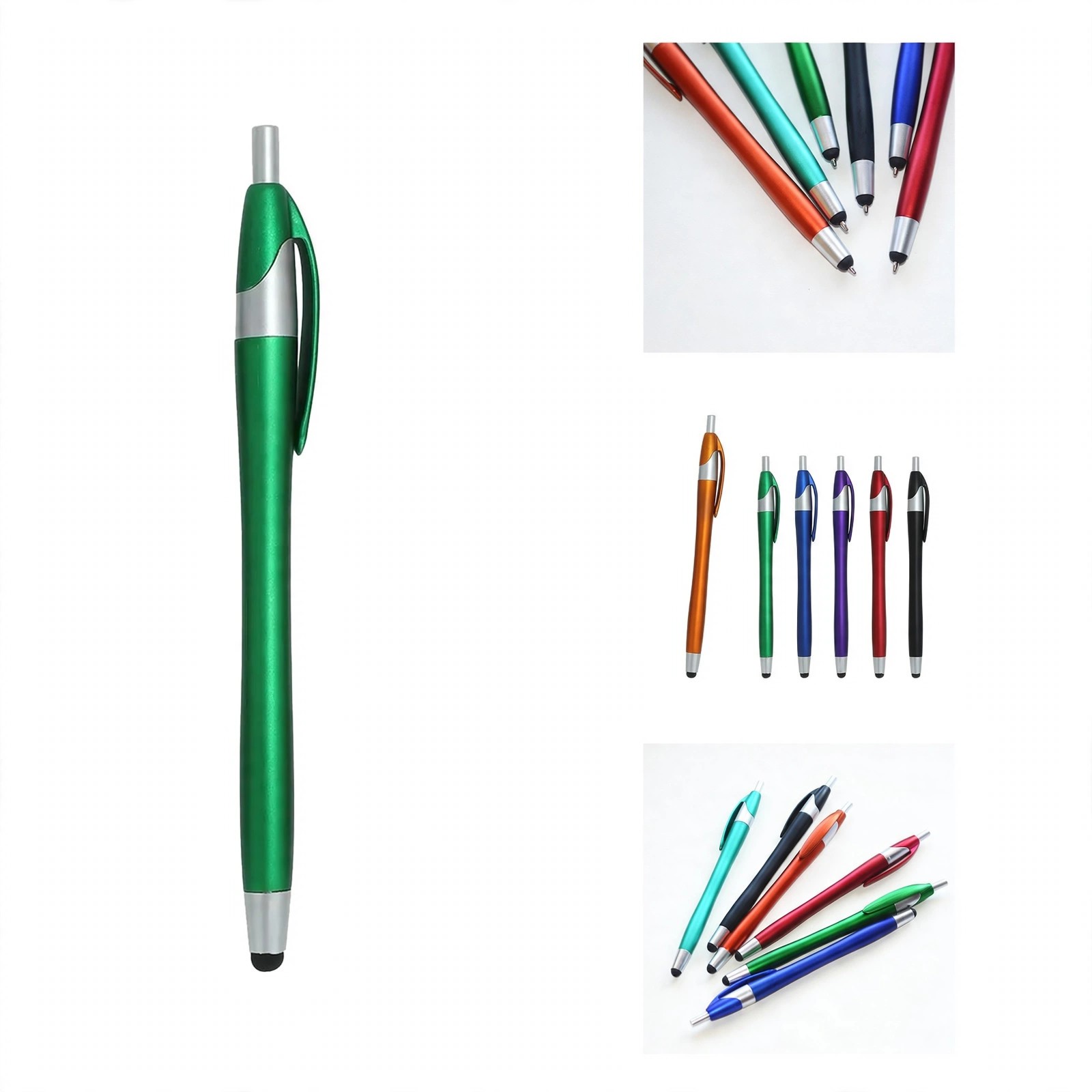 Metallic Stylus Pen With Brushed Silver Trim