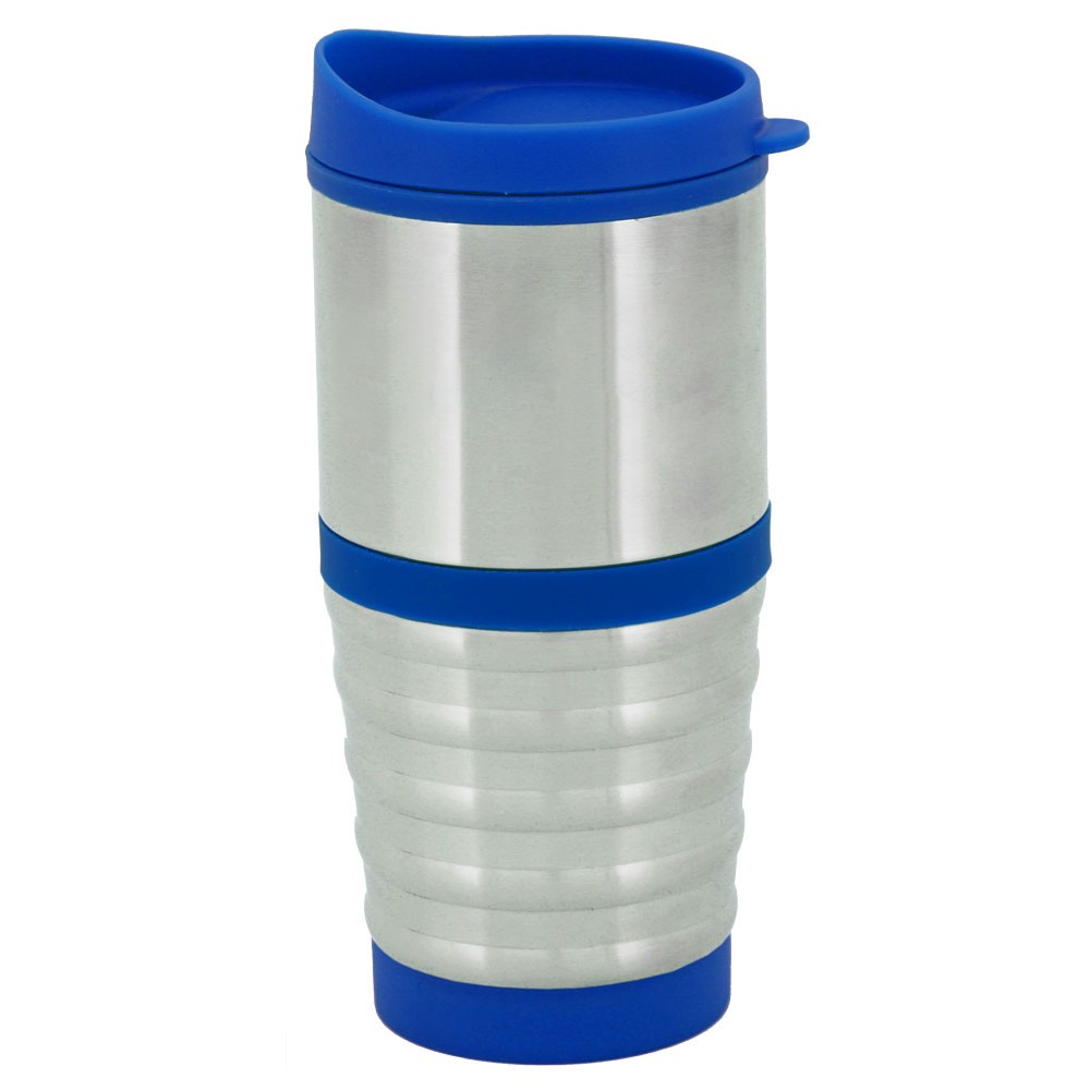 16 Oz. Steel Tumbler With Plastic Liner and Color Trim