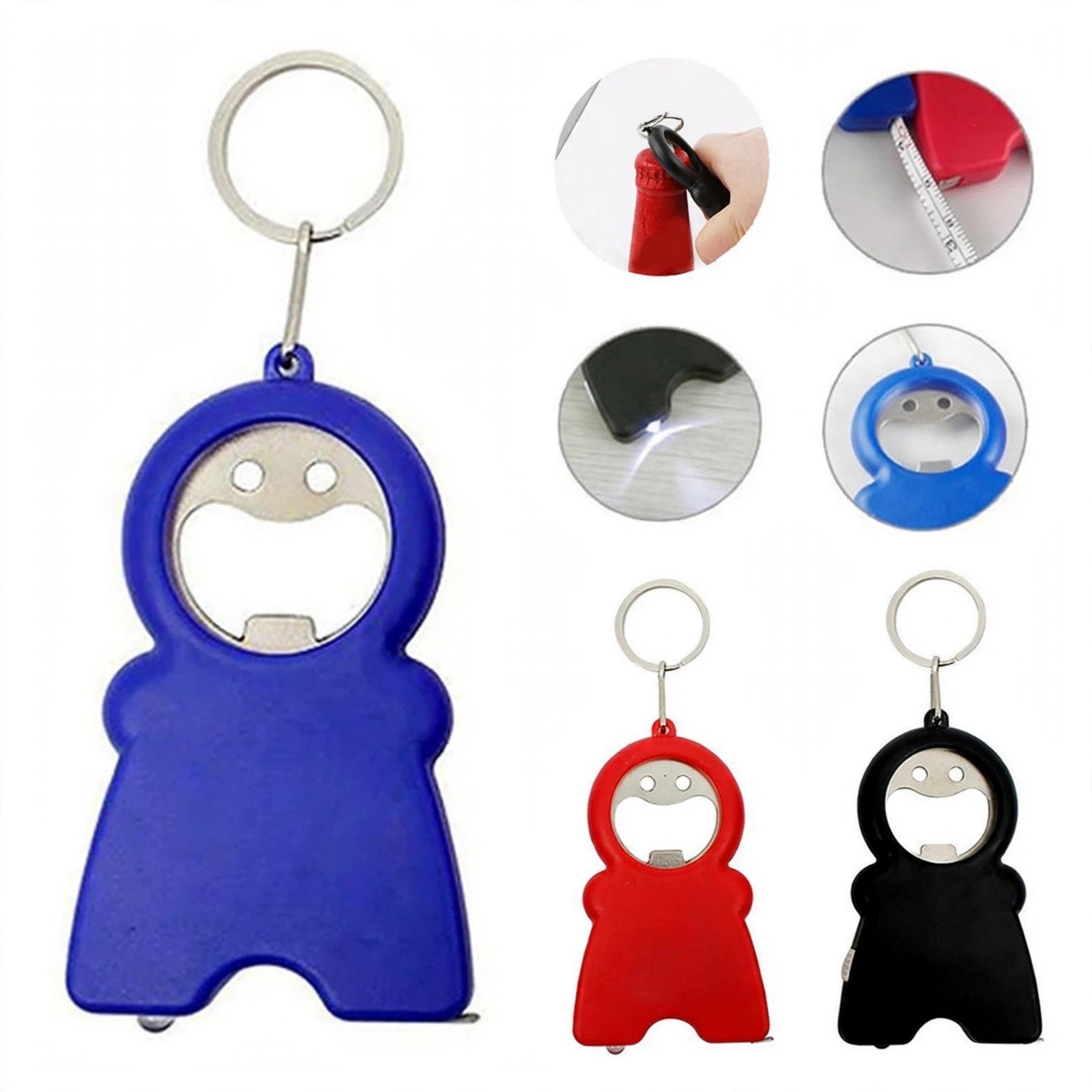 3-in-1 Bottle Opener and Tape Measure Keychain