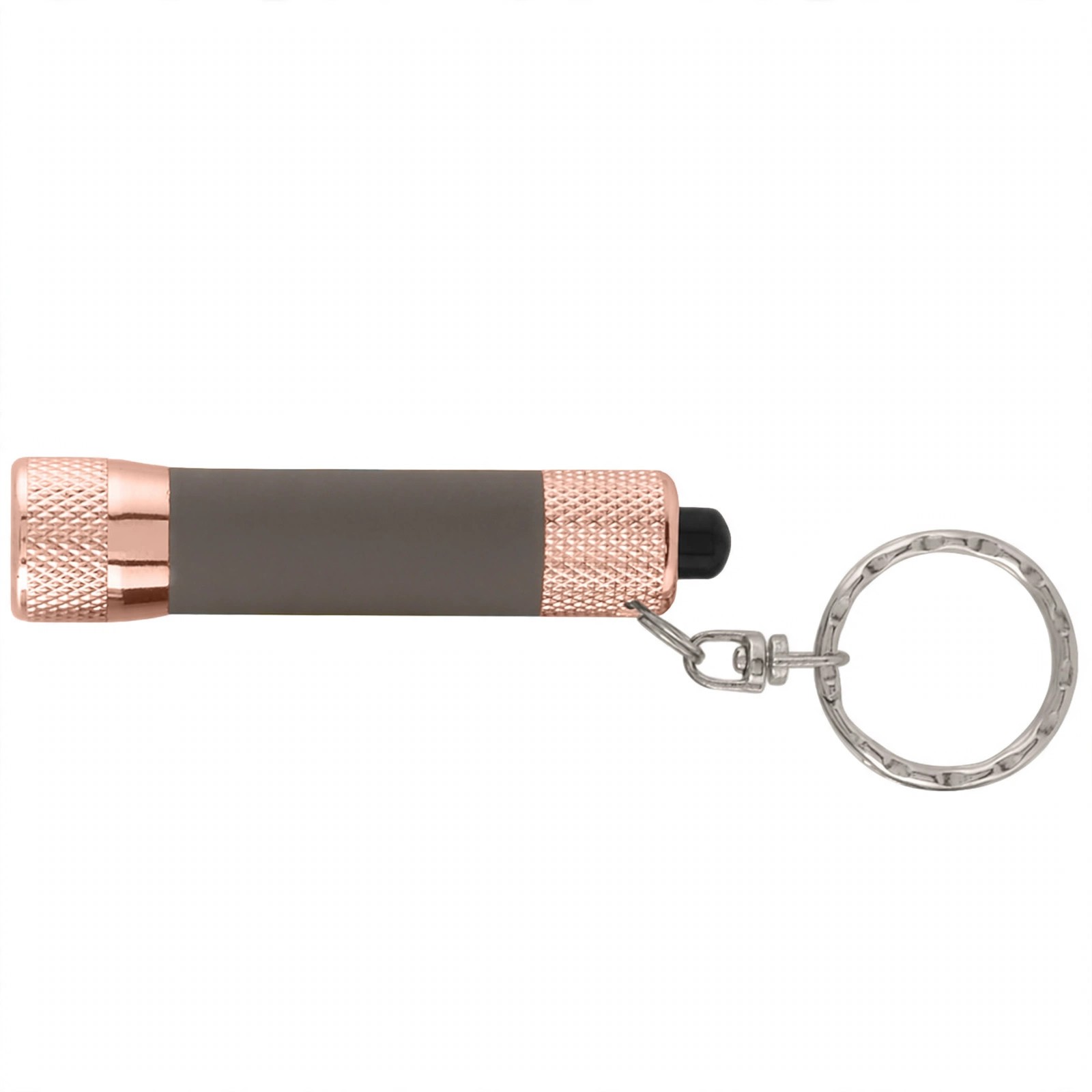 3-LED Metal Flashlight Keychain With Rose Gold Trim