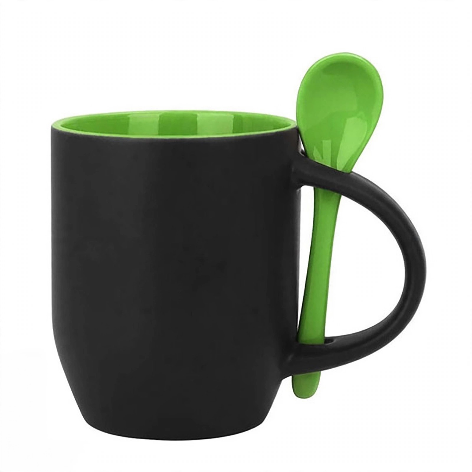 12 Oz. Oval Ceramic Mug With Spoon Rest