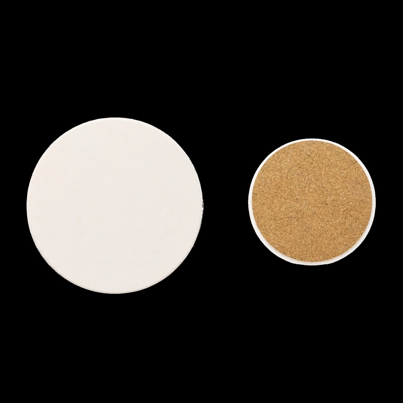 Round Absorbent Stone Coaster With Cork Back
