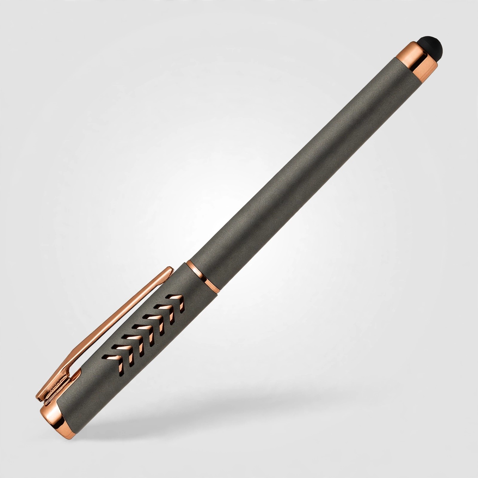 Soft-Touch Stylus Gel Pen With Rose Gold Accents