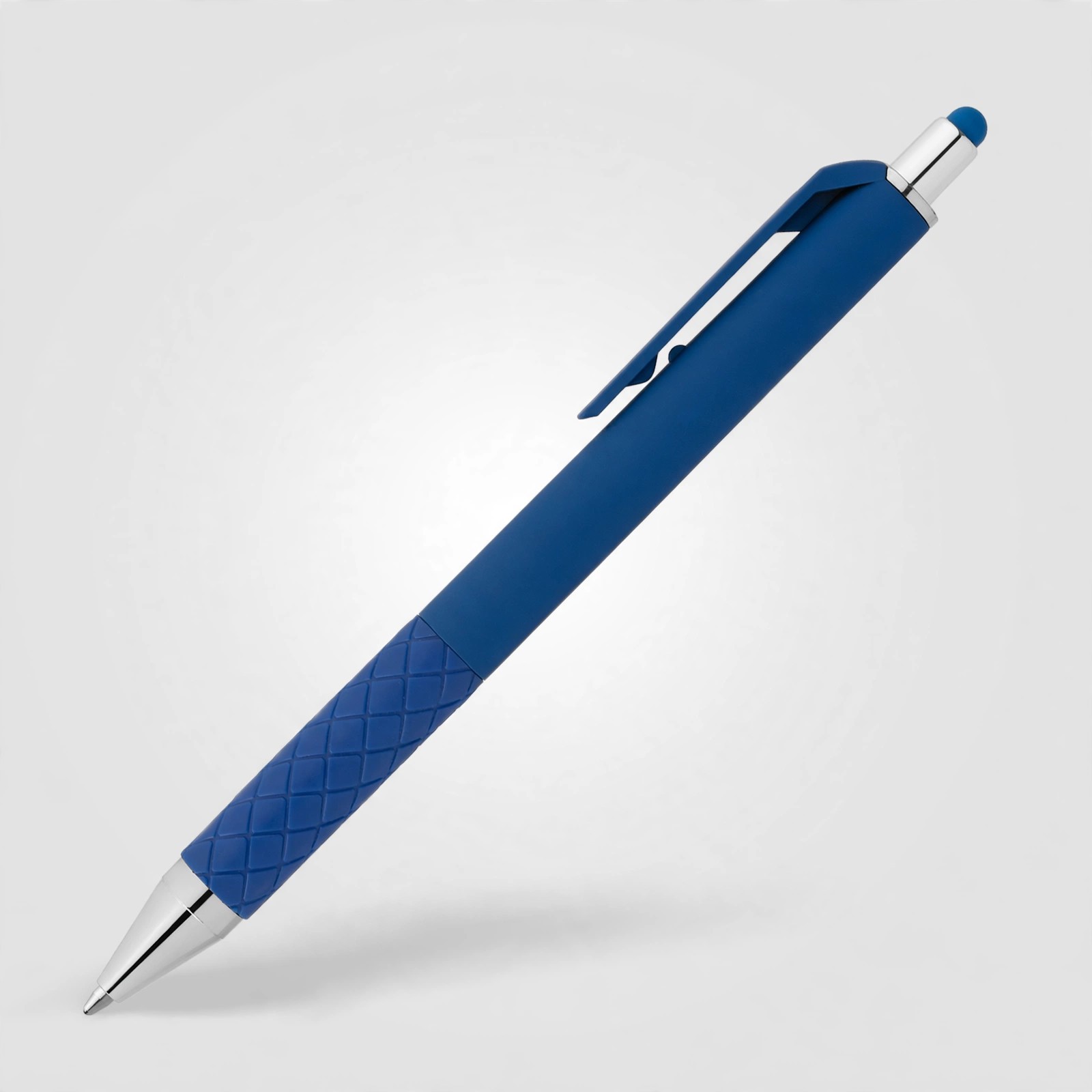 Retractable Stylus Gel Pen With Crosshatch Grip