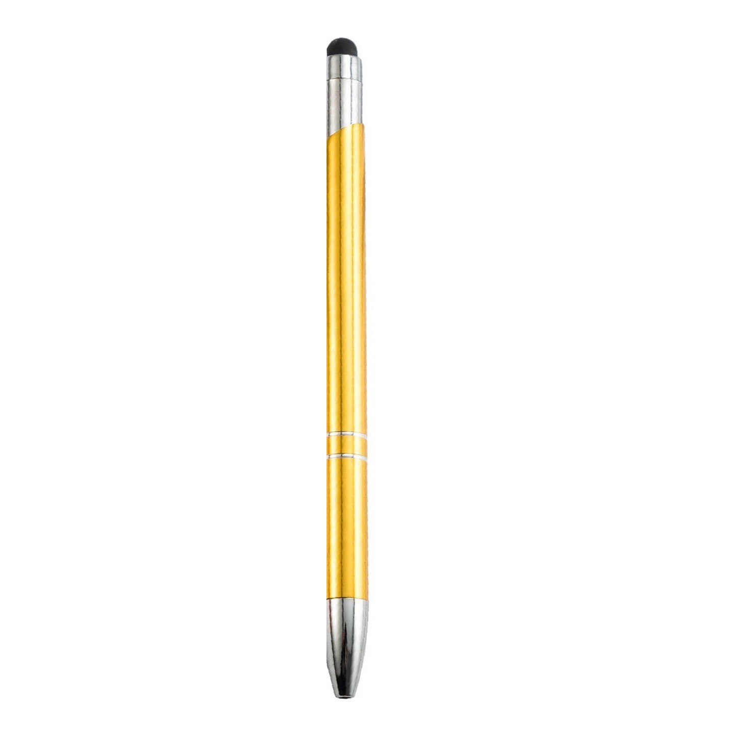 Soft-Touch Metal Stylus Pen With Chrome Rings