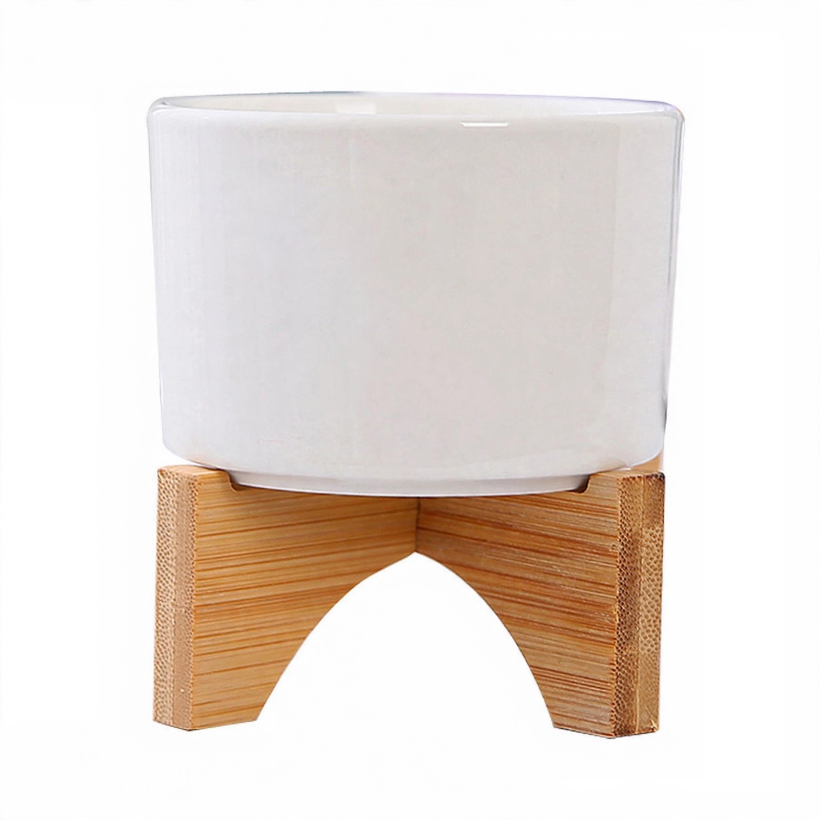 Ceramic Planter Kit With Bamboo Stand and Seeds