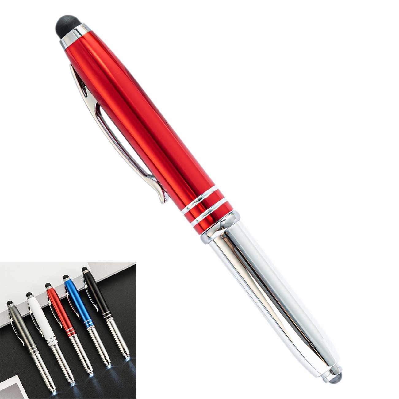 LED Lighted Tip Pen With Stylus